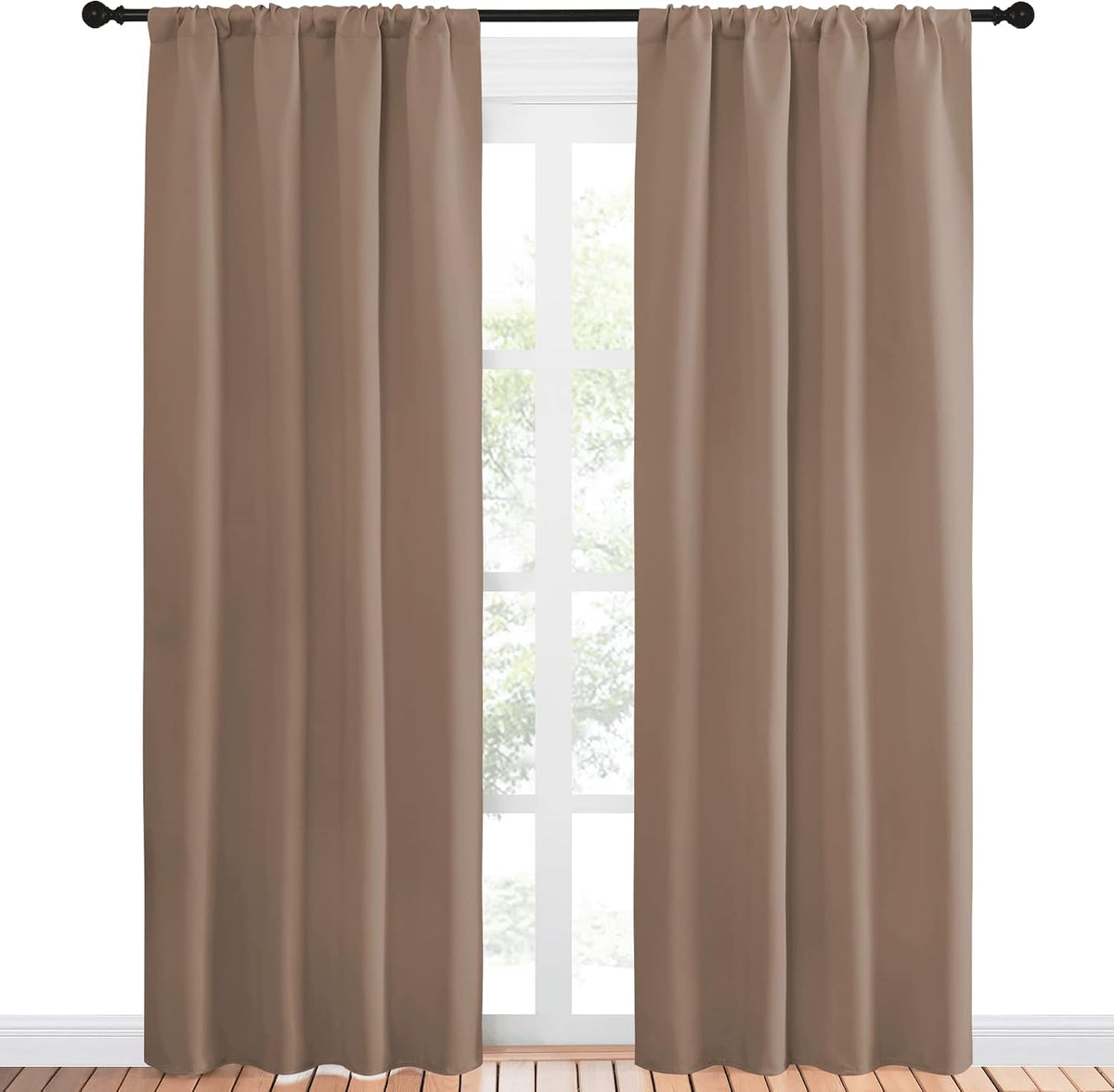 84"L x 42"W polyester curtains in Cappuccino, alternate view 2