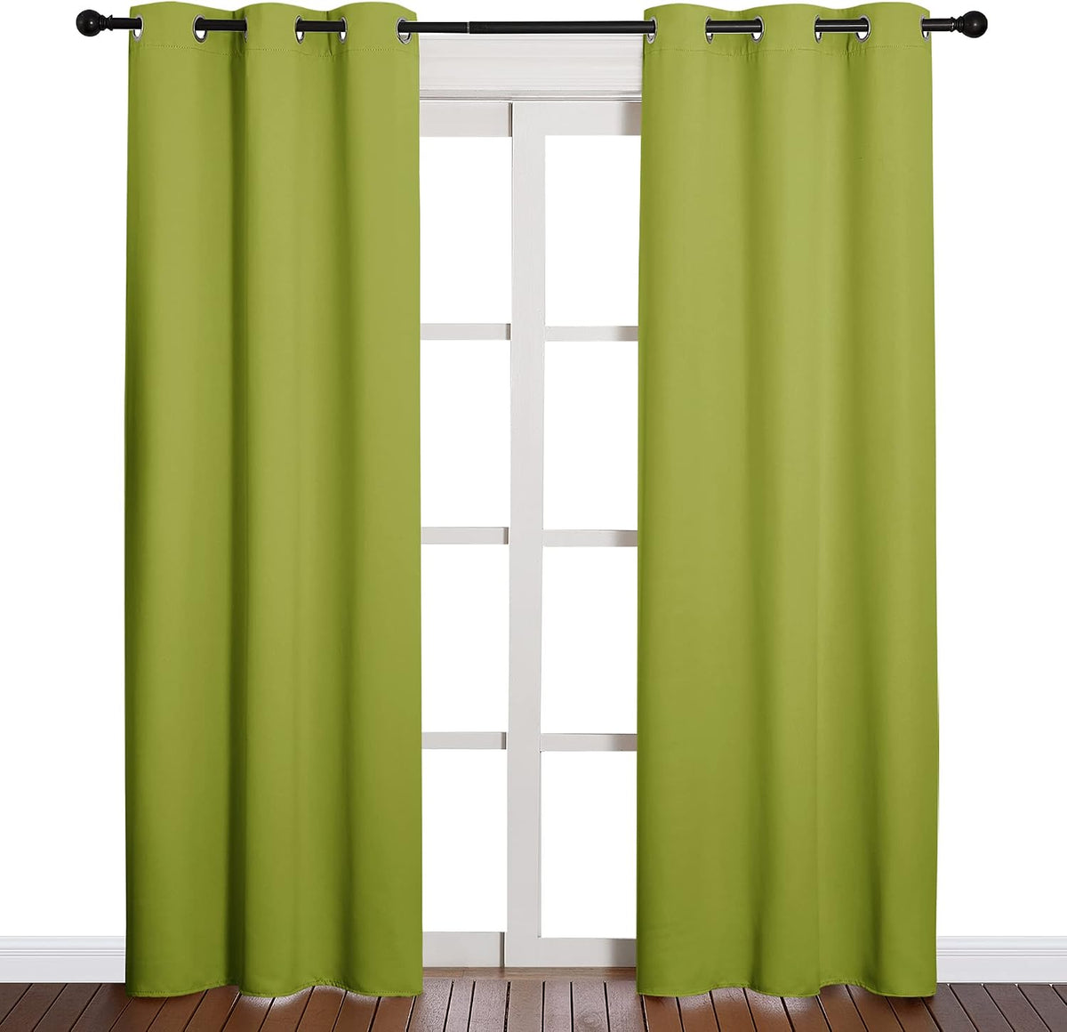 84"L x 42"W polyester curtains in Fresh Green