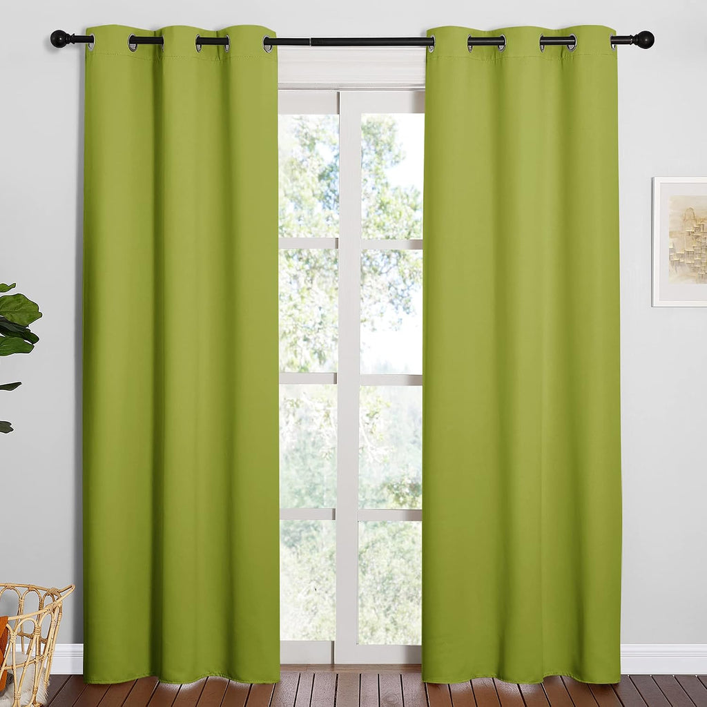 84"L x 42"W polyester curtains in Fresh Green, alternate view 2
