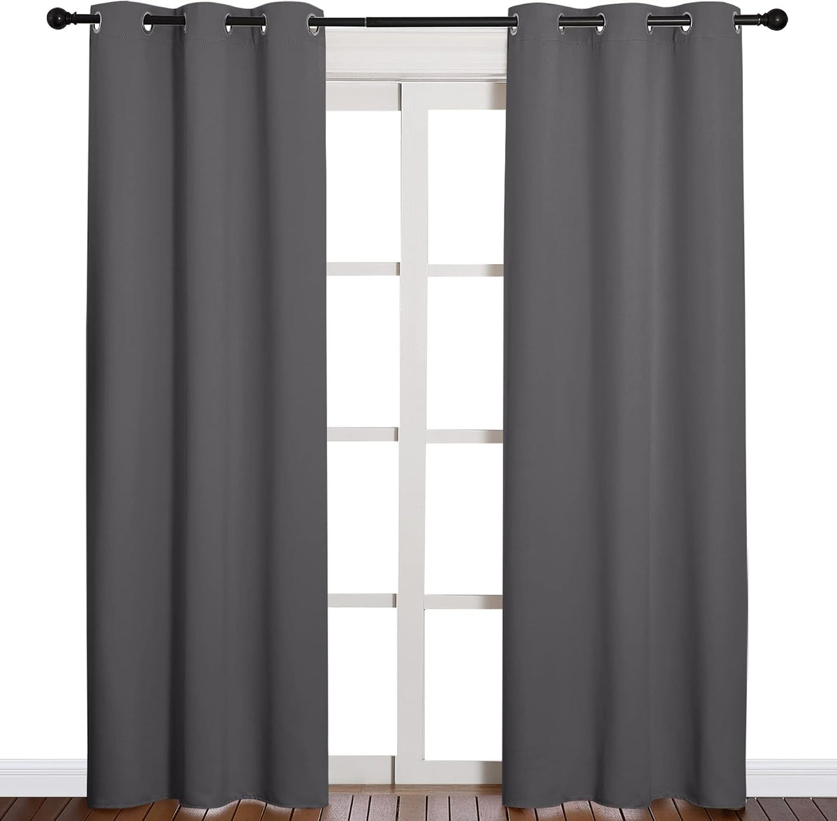 84"L x 42"W polyester curtains in Grey, alternate view 2