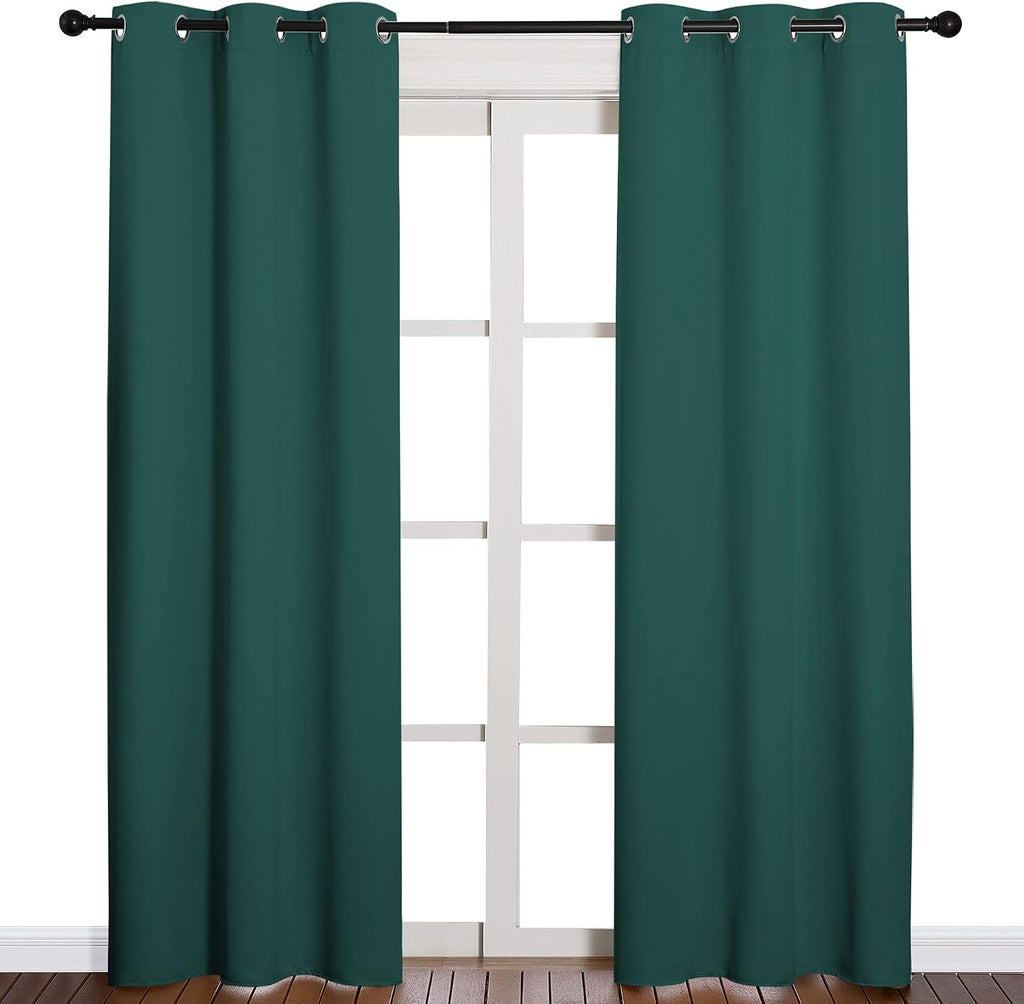 84"L x 42"W polyester curtains in Hunter Green, alternate view 2
