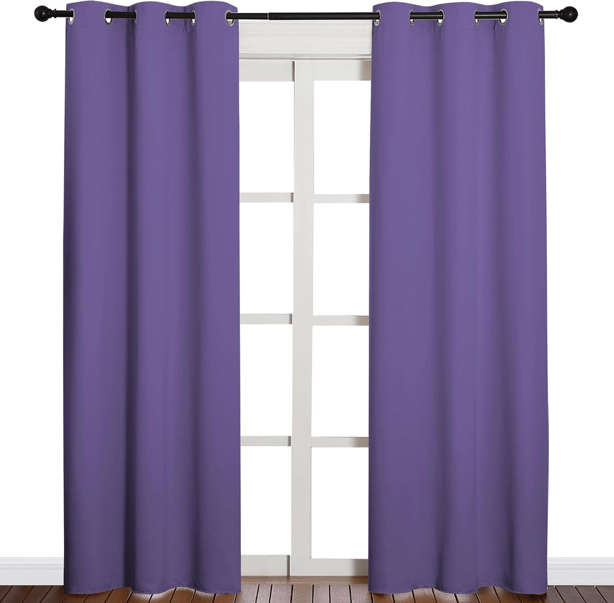 84"L x 42"W polyester curtains in Lilac Purple, alternate view 2