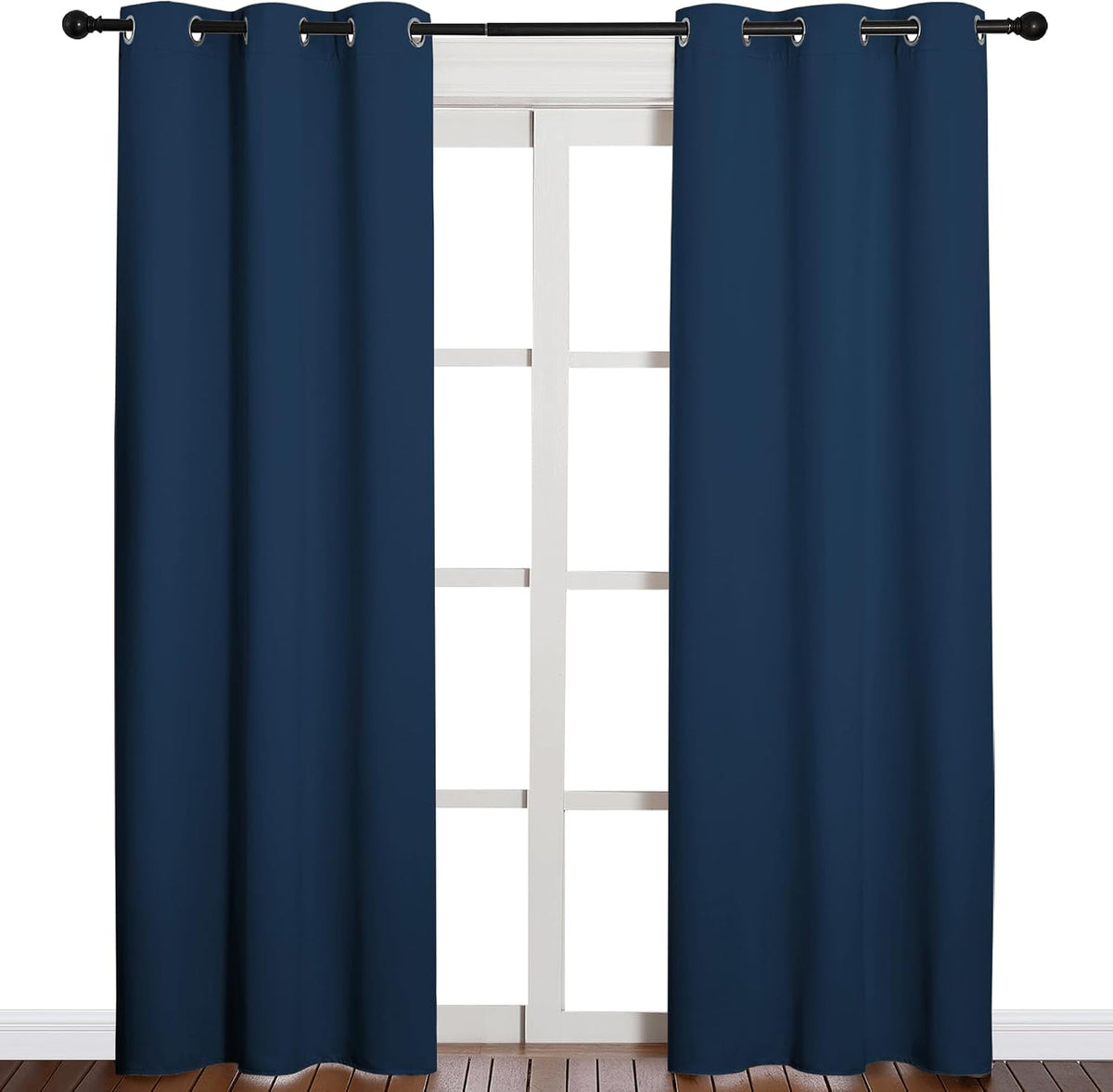 84"L x 42"W polyester curtains in Moroccan Blue, alternate view 2