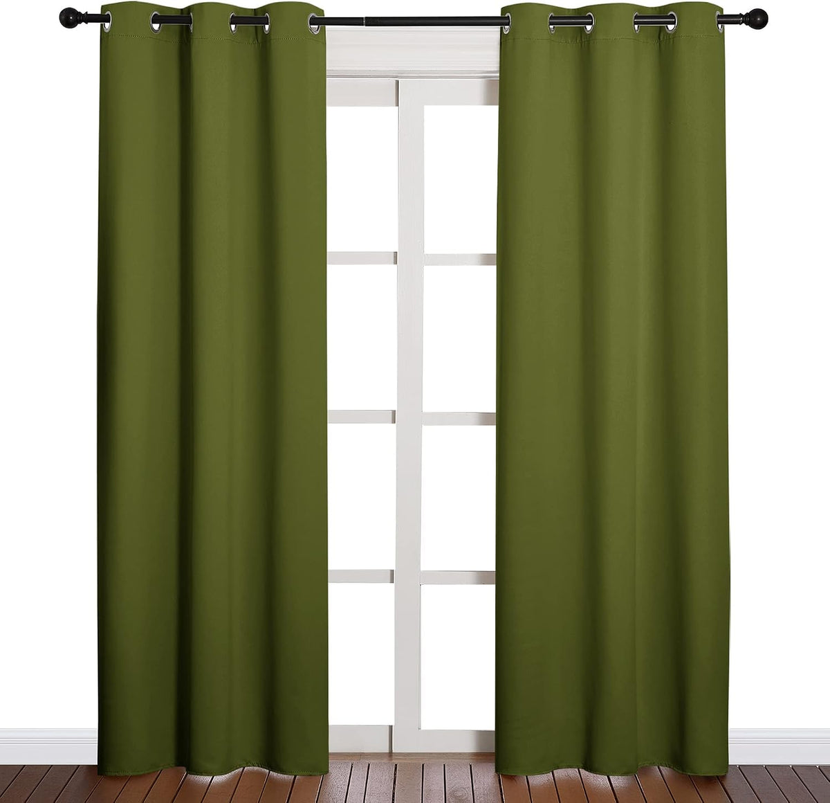 84"L x 42"W polyester curtains in Olive, alternate view 2