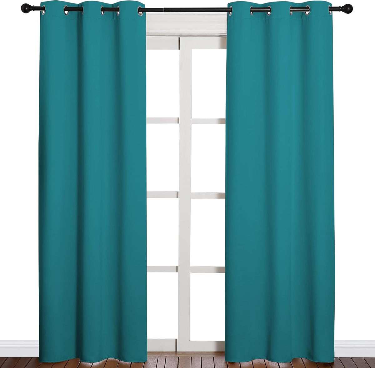 84"L x 42"W polyester curtains in Peacock Teal, alternate view 2