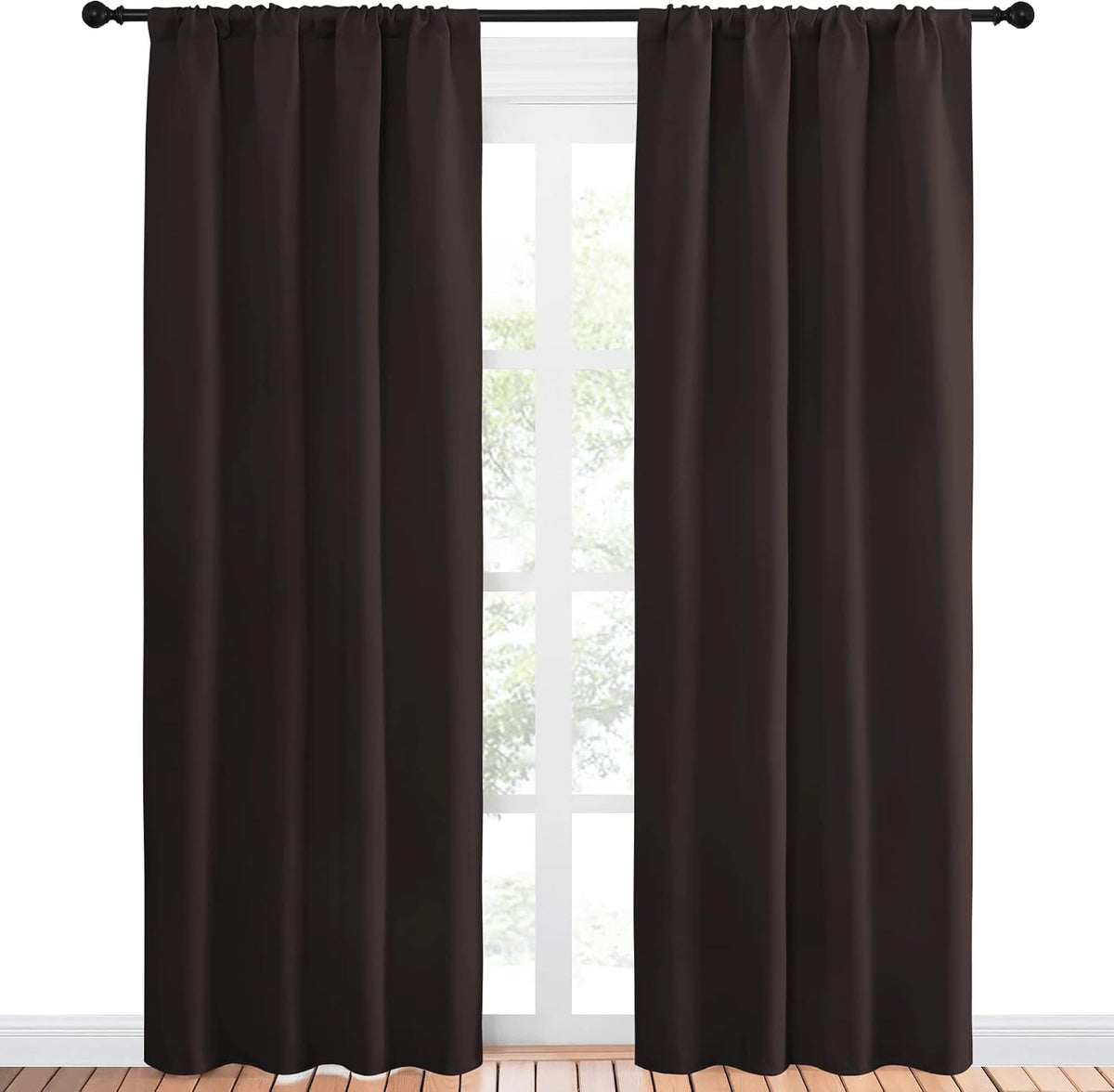84"L x 42"W polyester curtains in Toffee Brown, alternate view 2