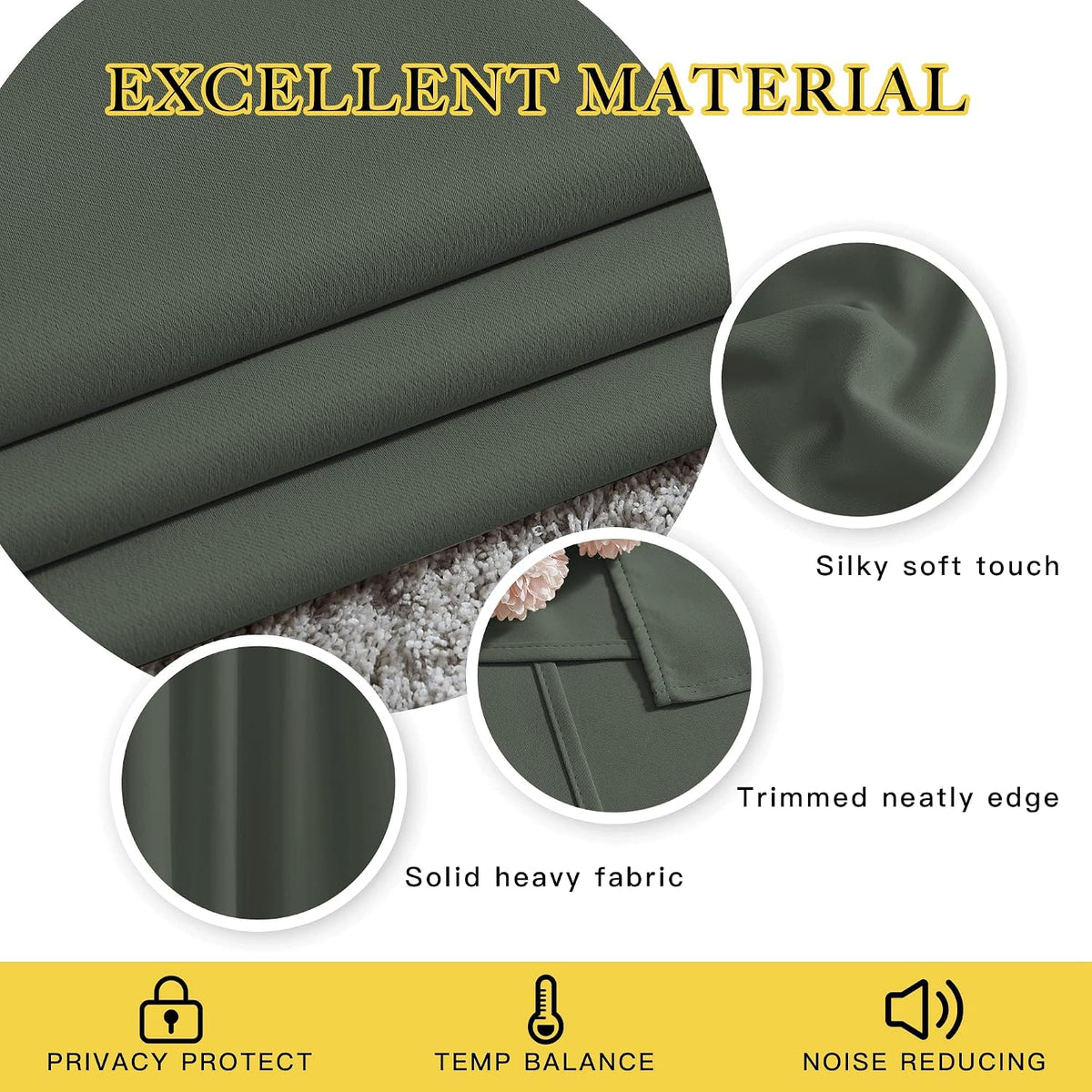 84"L x 52"W fabric curtains, alternate view 4
