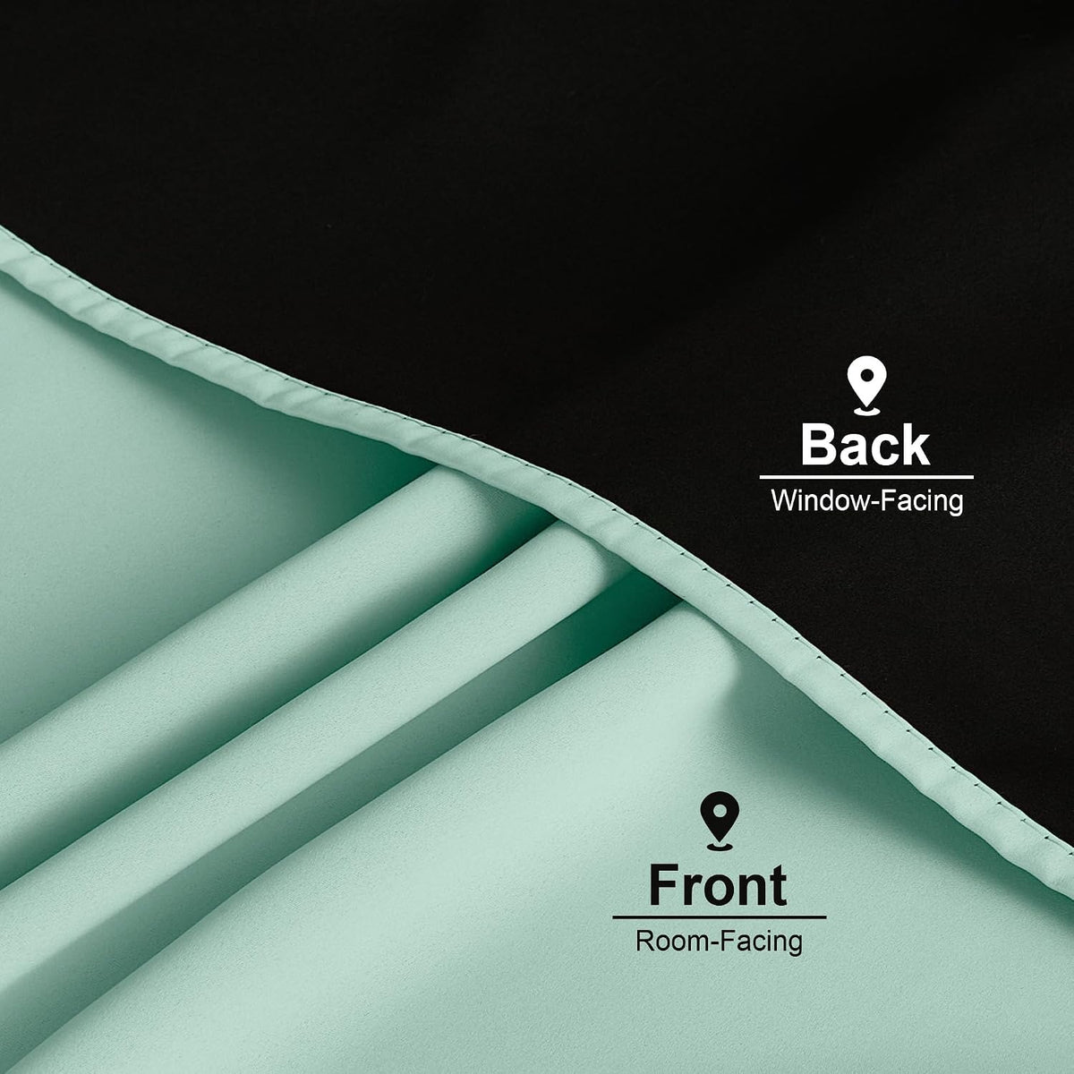 84"L x 52"W polyester curtains in Aqua Blue, alternate view 3