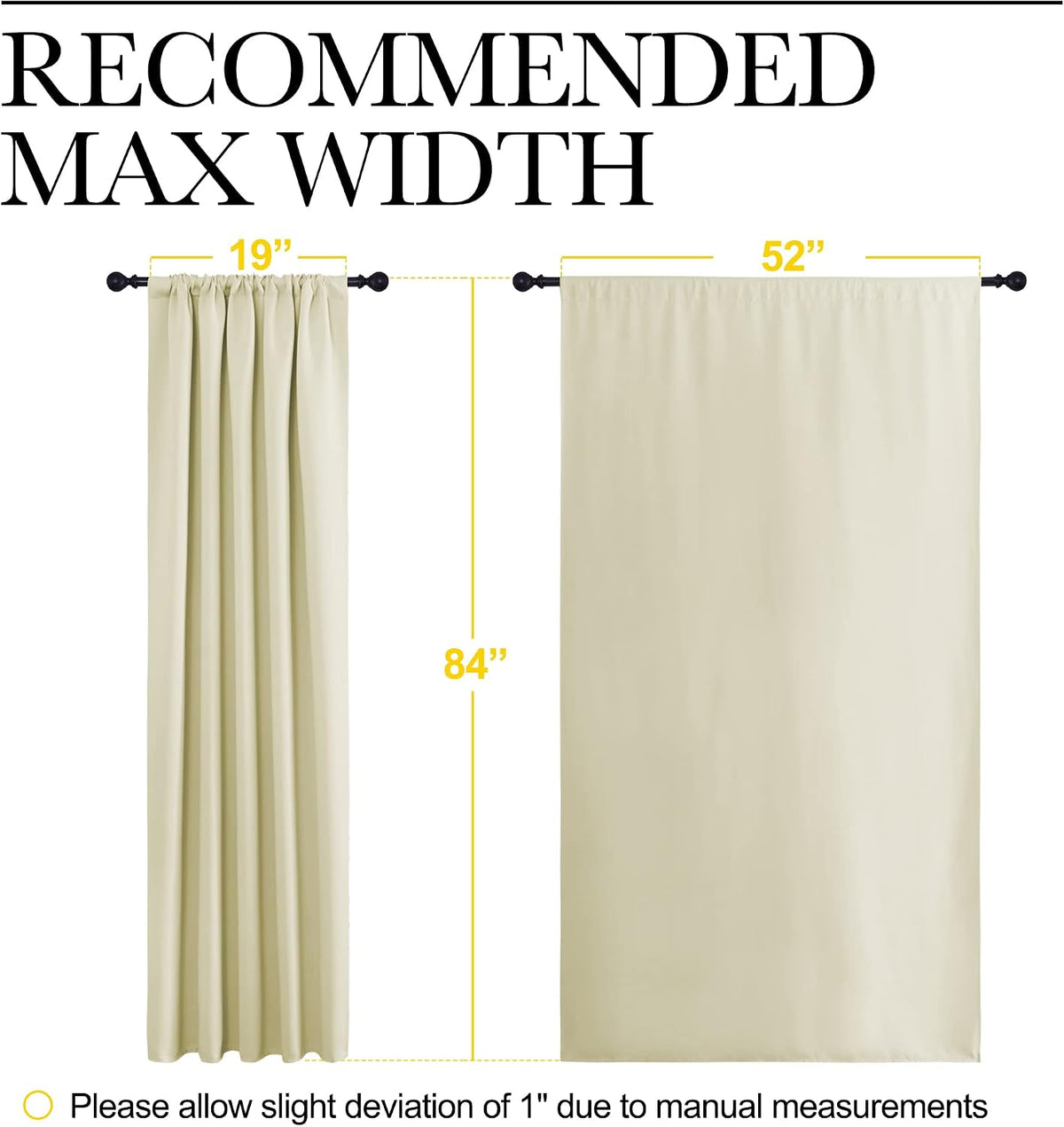 84"L x 52"W polyester curtains in Beige, alternate view 7