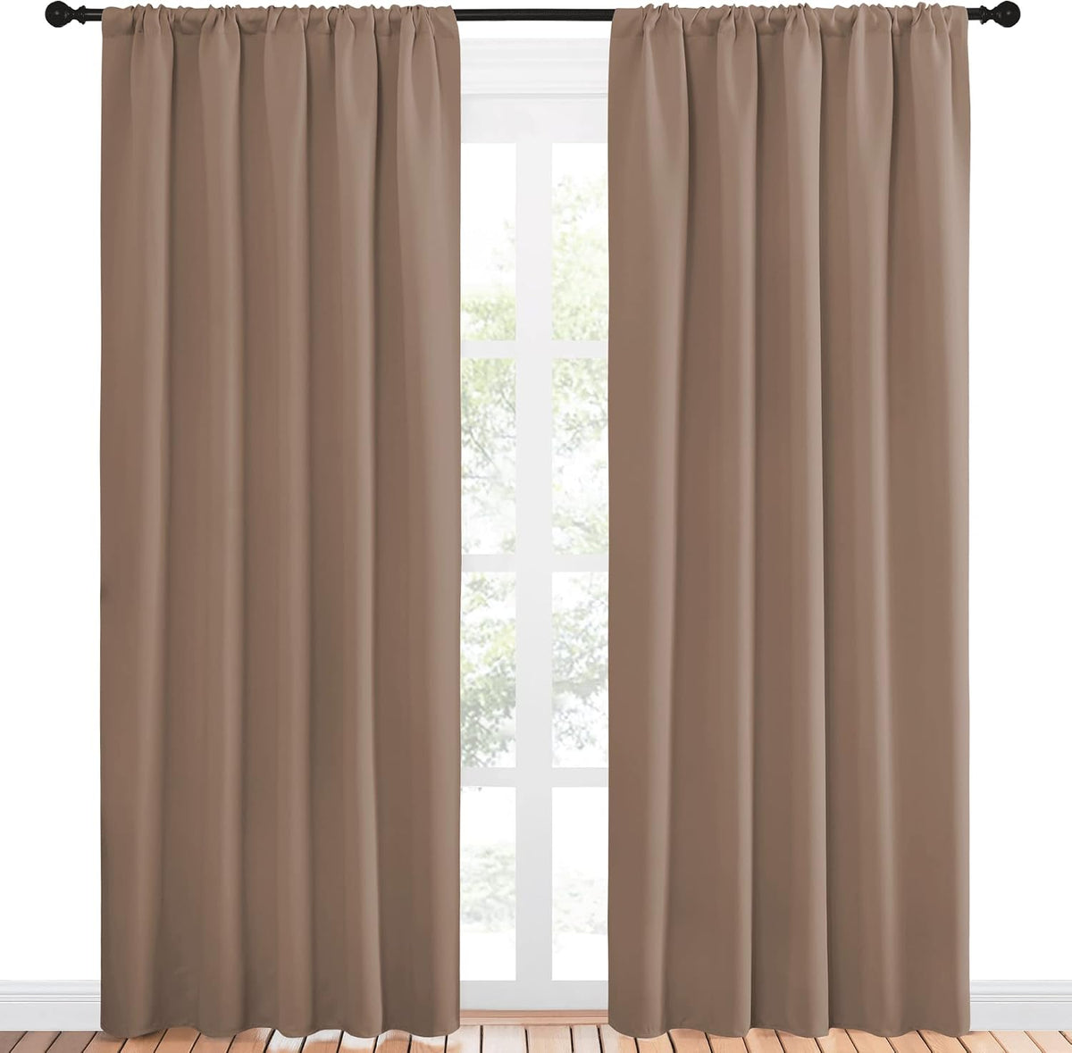 84"L x 52"W polyester curtains in Cappuccino, alternate view 2