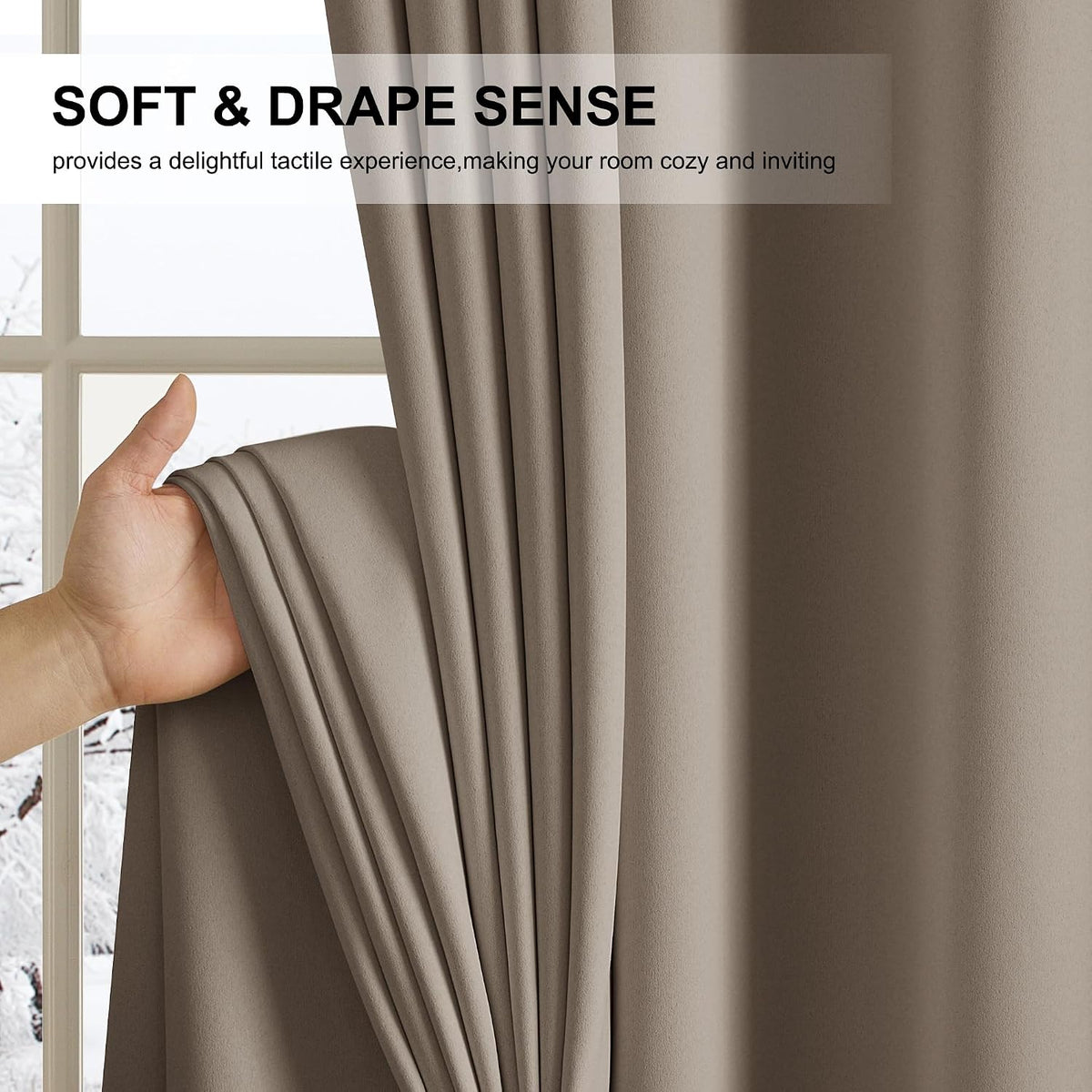 84"L x 52"W polyester curtains in Cappuccino, alternate view 7