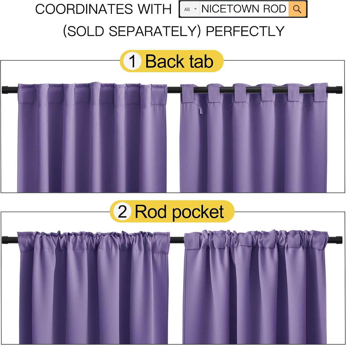 84"L x 52"W polyester curtains in Lilac Purple, alternate view 3