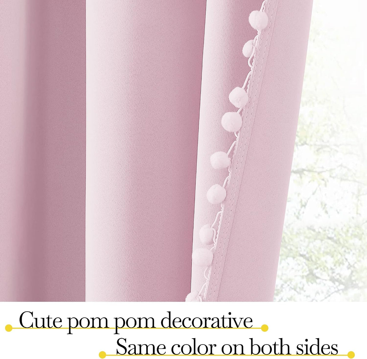 84"L x 52"W polyester curtains in Pastel Pink, alternate view 4