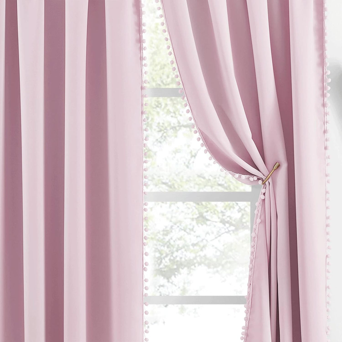 84"L x 52"W polyester curtains in Pastel Pink, alternate view 8