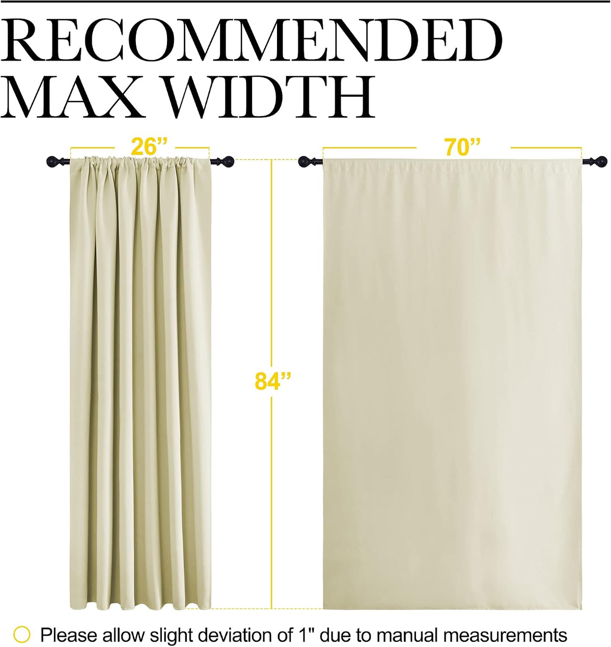 84"L x 70"W polyester curtains in Beige, alternate view 7