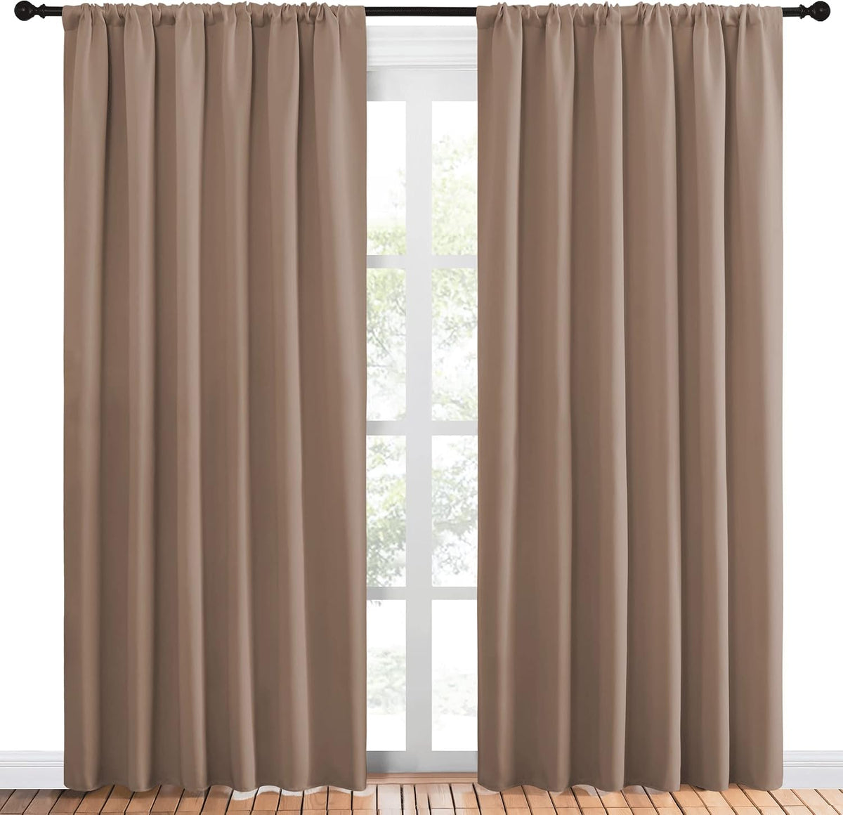 84"L x 70"W polyester curtains in Cappuccino, alternate view 2