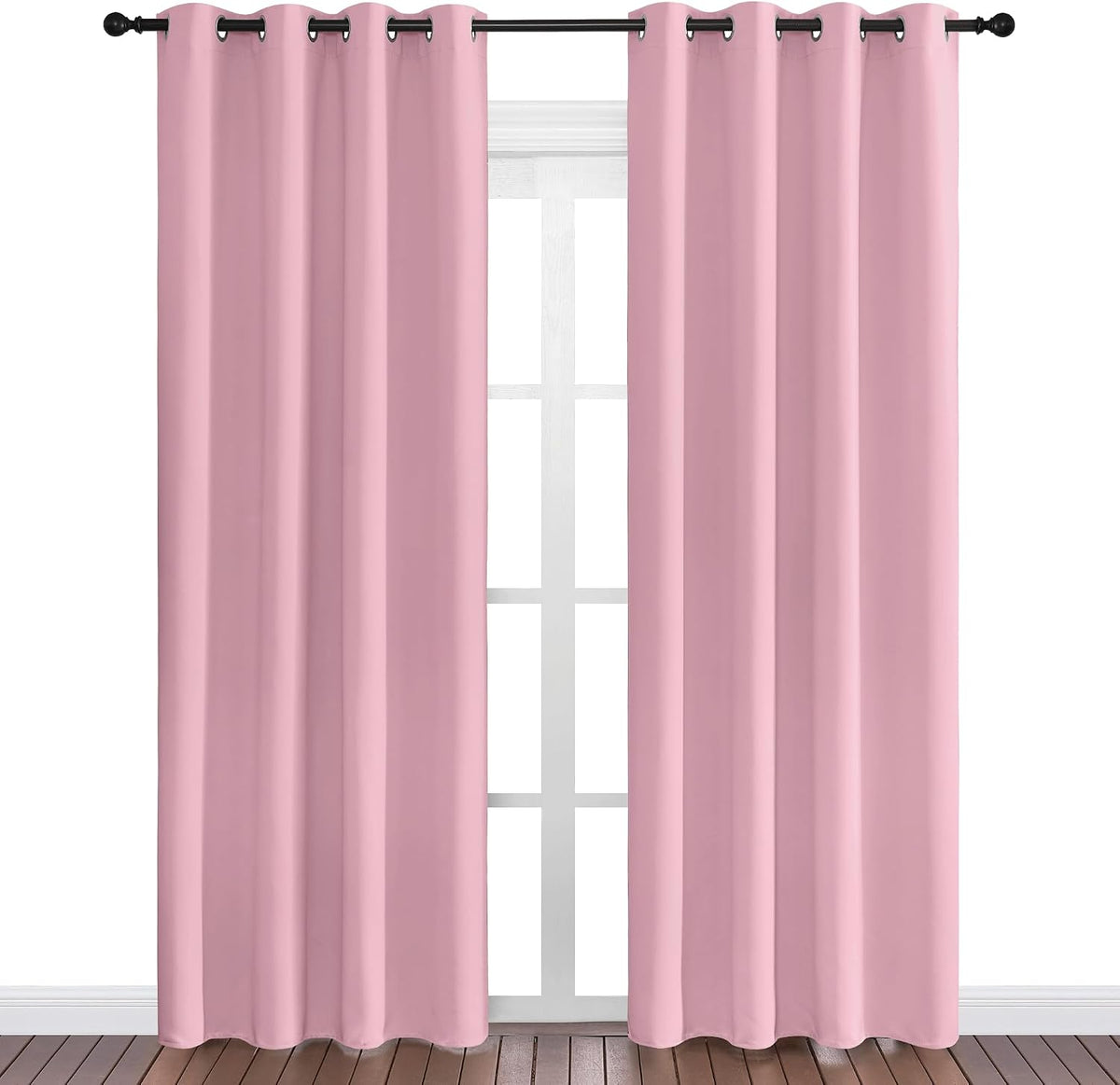86"L x 55"W polyester curtains in Crystal Pink, alternate view 2