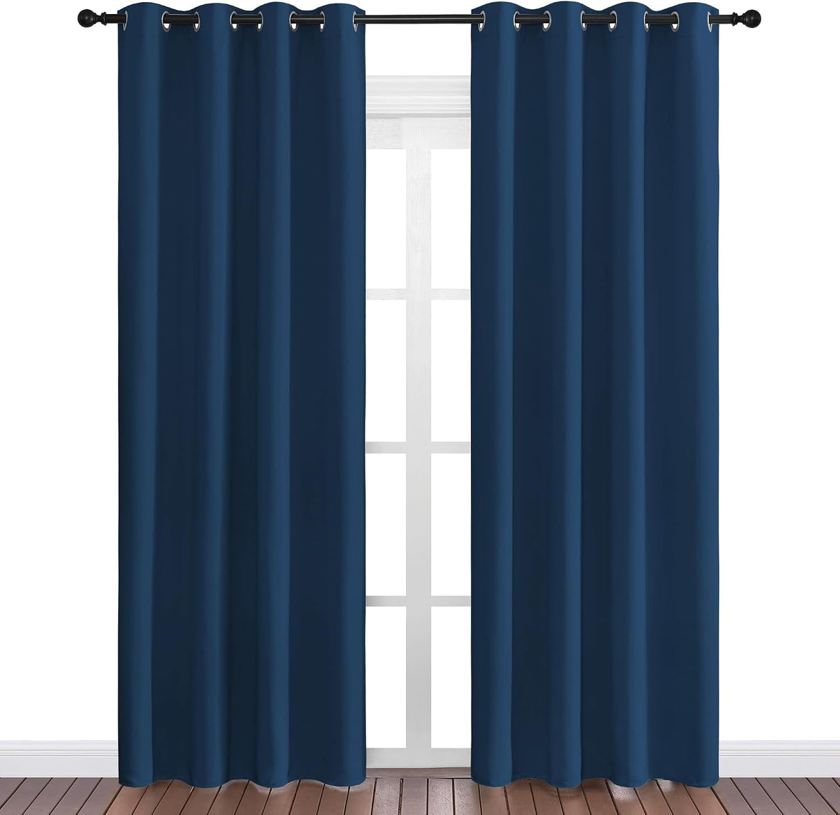 86"L x 55"W polyester curtains in Moroccan Blue, alternate view 2