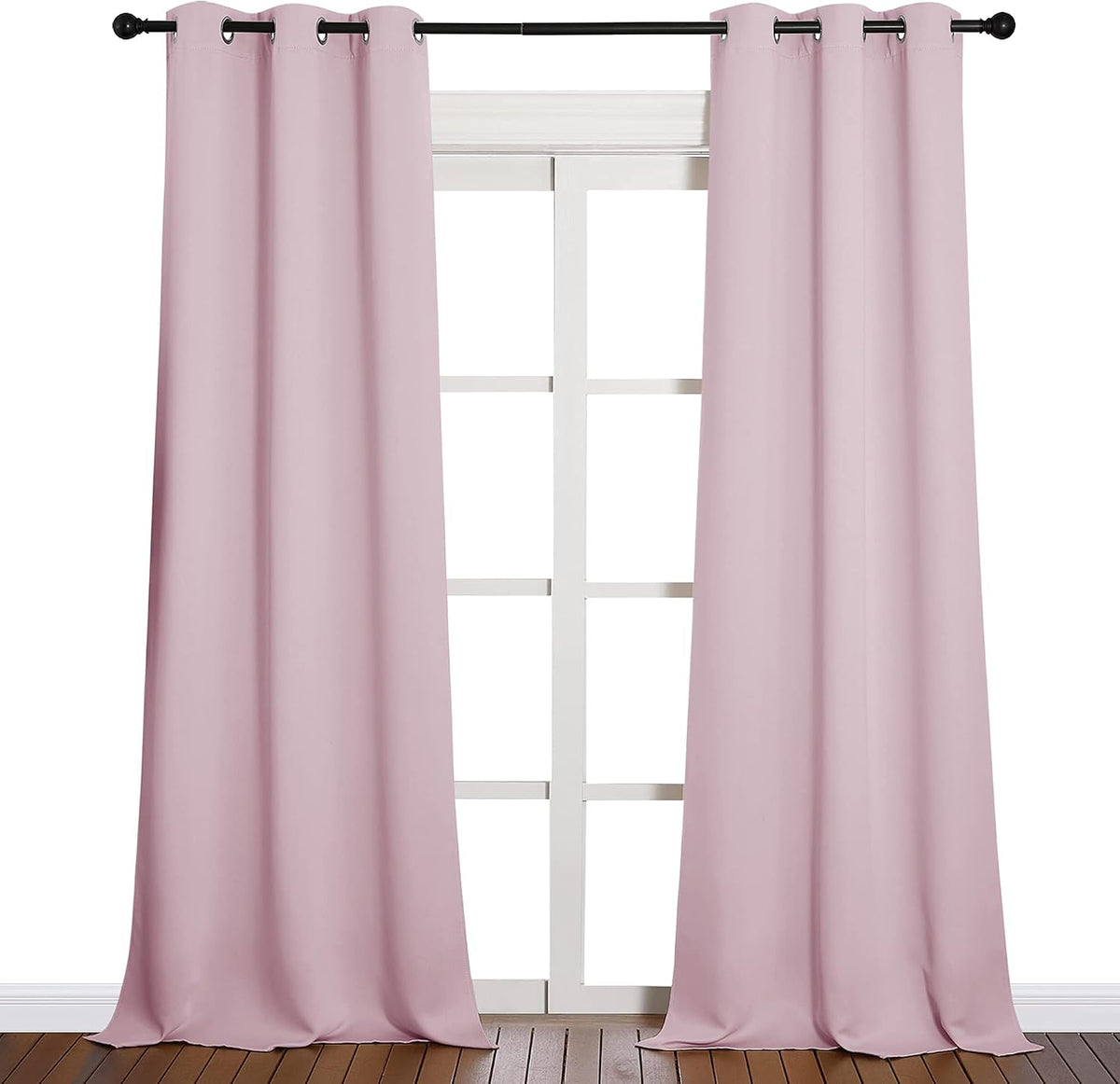 90"L x 42"W polyester curtains in Baby Pink