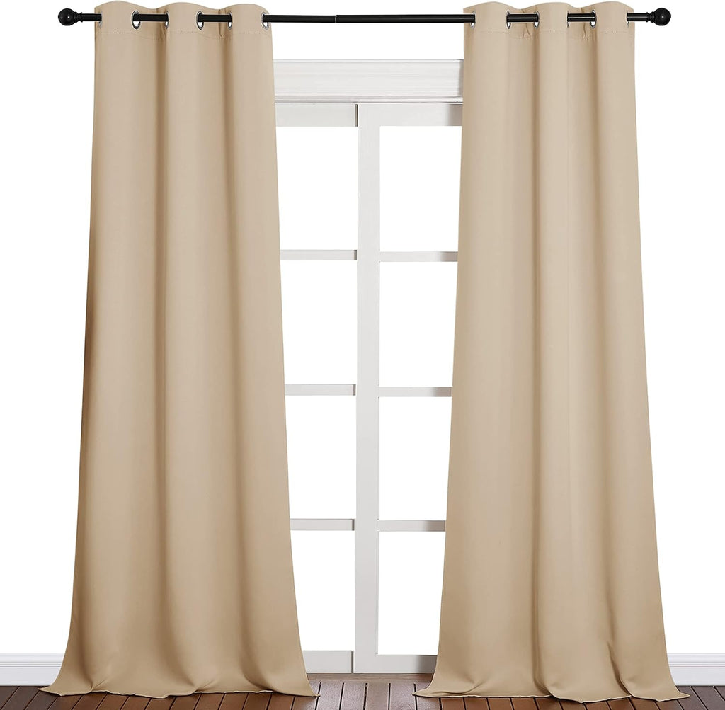 90"L x 42"W polyester curtains in Biscotti Beige
