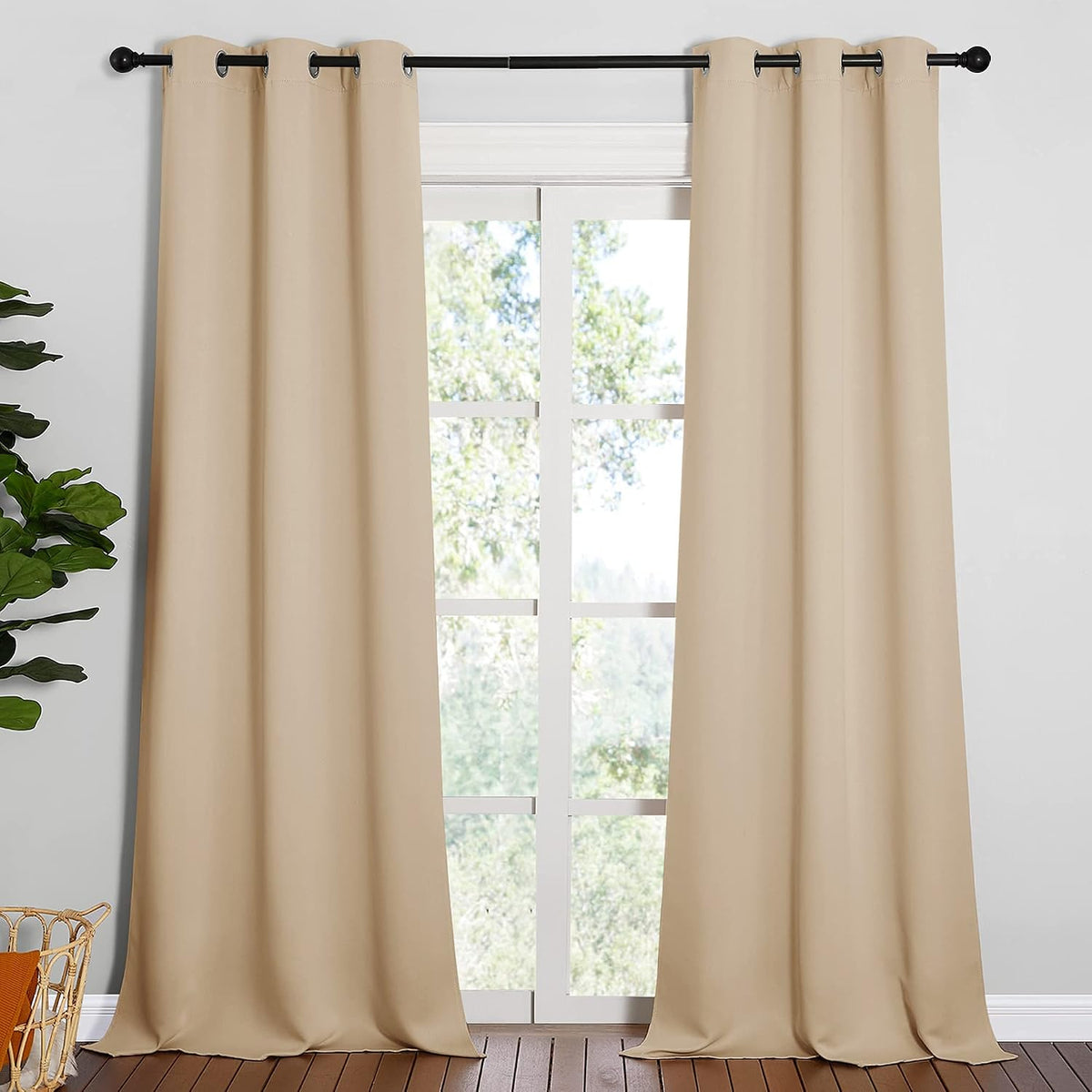 90"L x 42"W polyester curtains in Biscotti Beige, alternate view 2