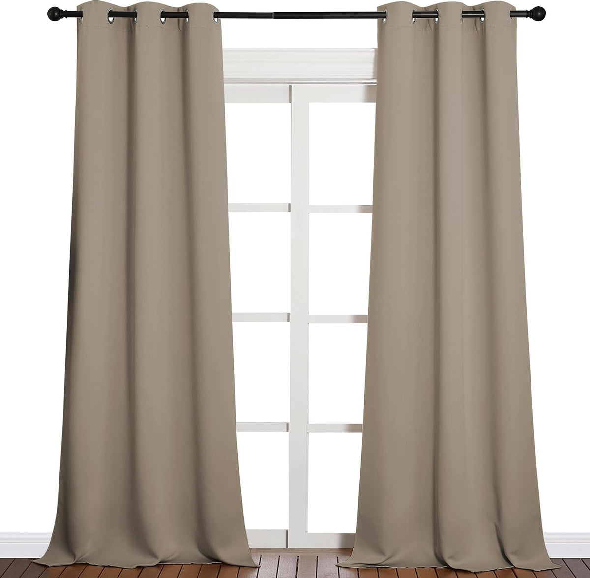 90"L x 42"W polyester curtains in Taupe, alternate view 2