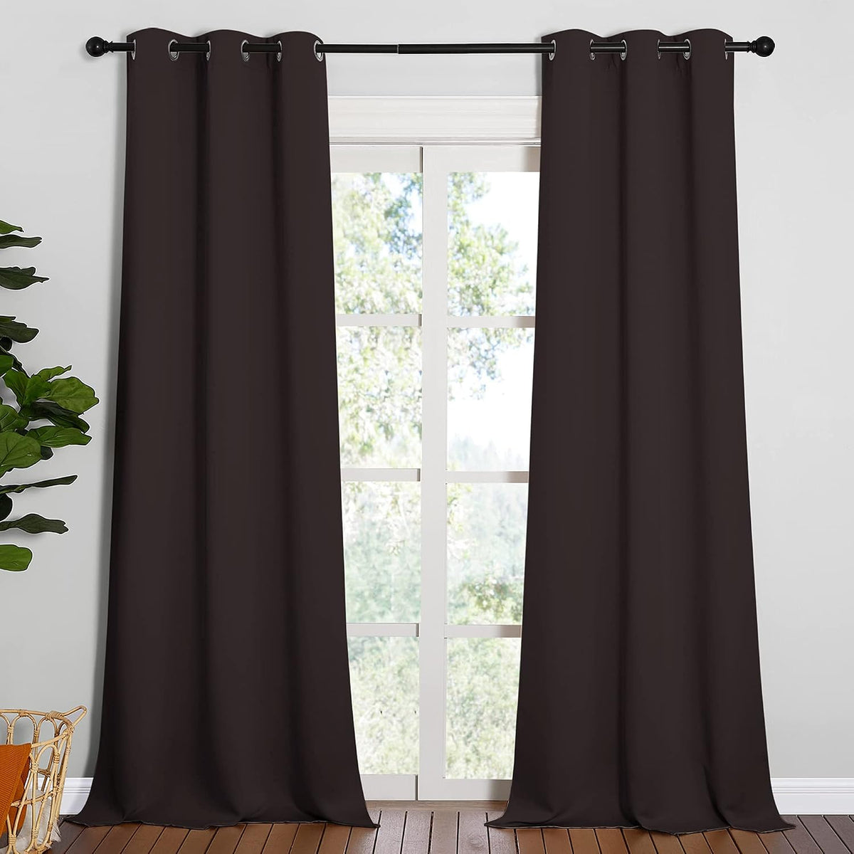 90"L x 42"W polyester curtains in Toffee Brown, alternate view 2