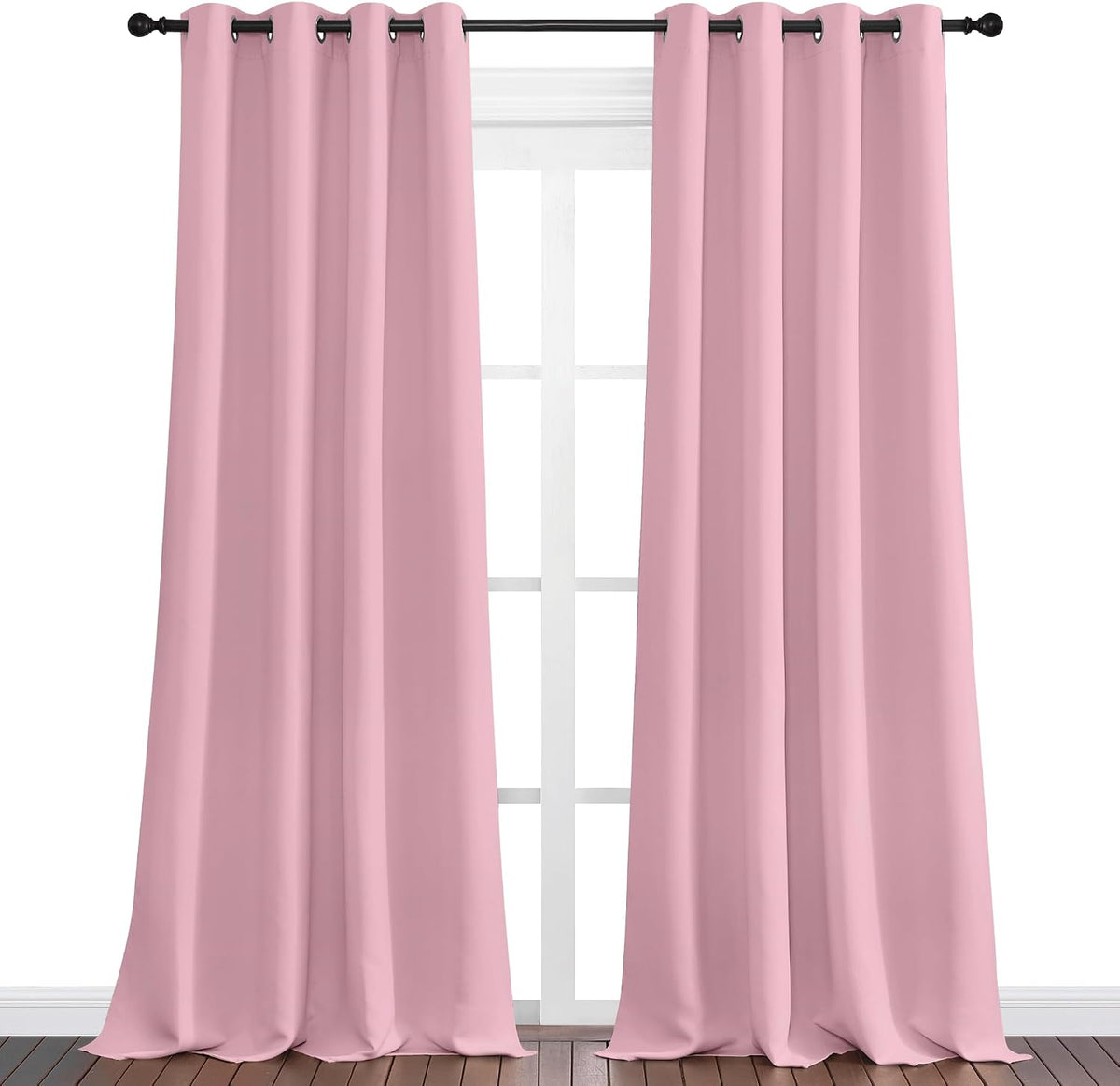 90"L x 55"W polyester curtains in Crystal Pink, alternate view 2