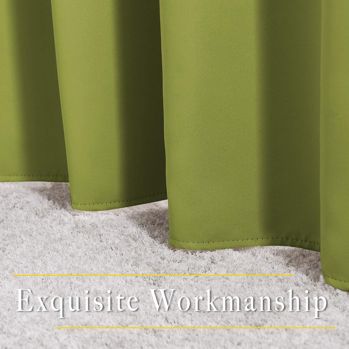 95"L x 52"W fabric curtains in Fresh Green, alternate view 6