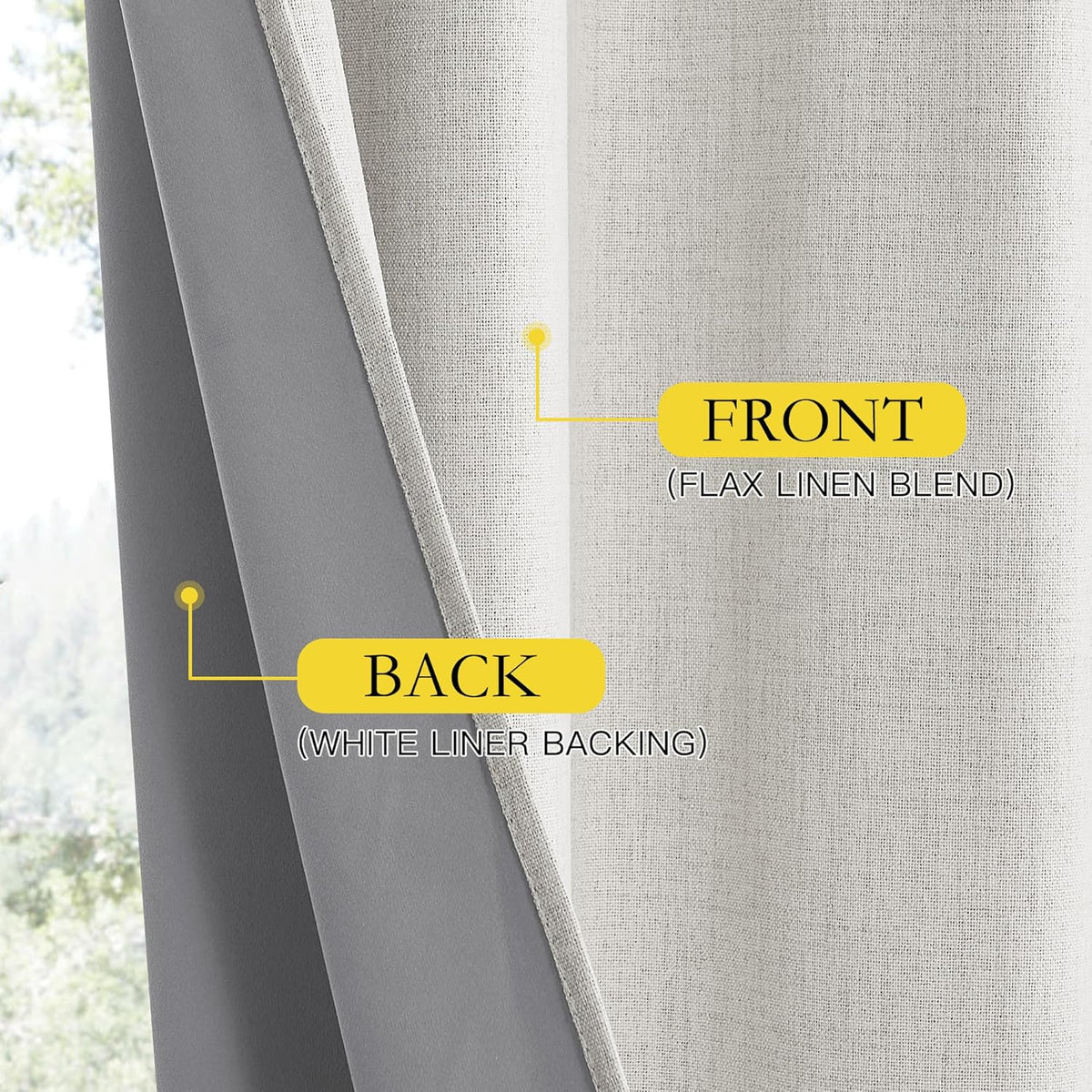 95"L x 52"W polyester curtains, alternate view 6