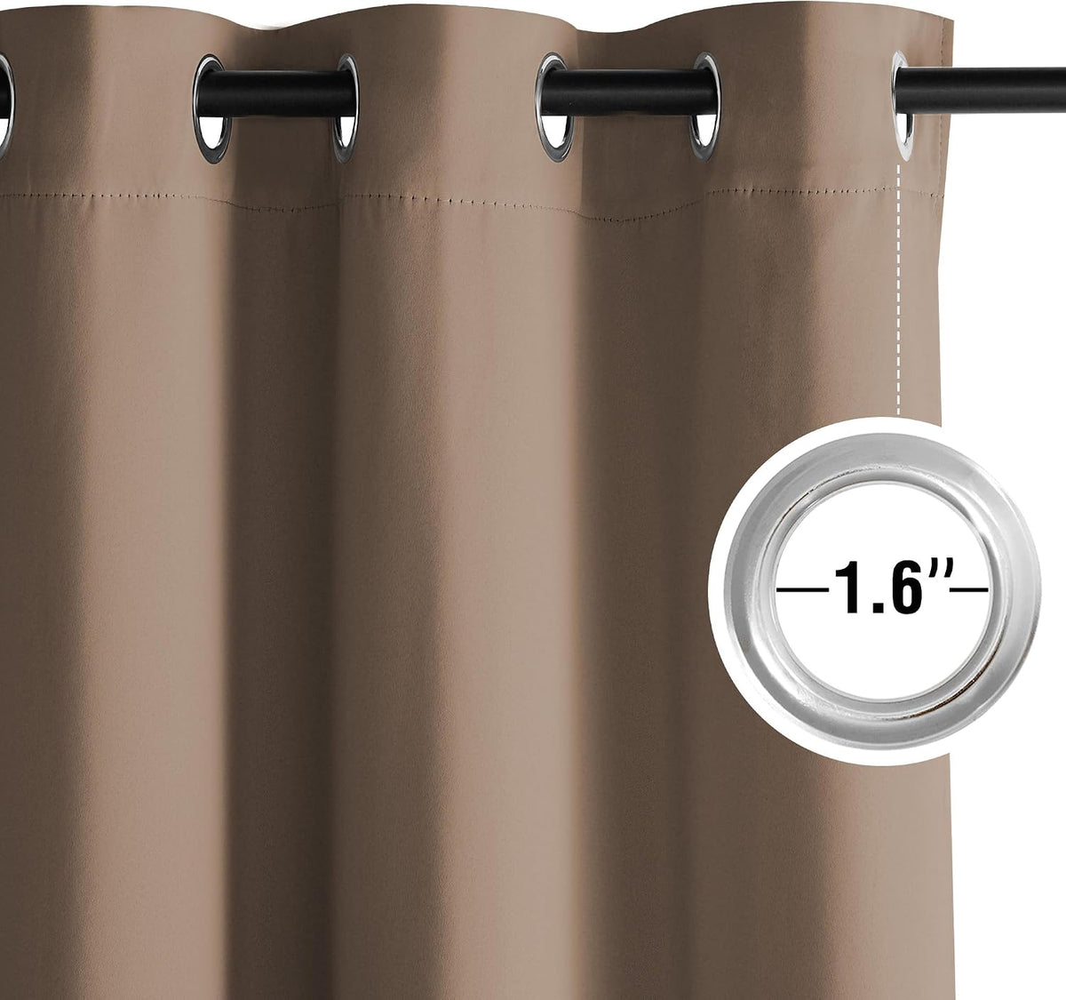 95"L x 52"W polyester curtains in Cappuccino, alternate view 3