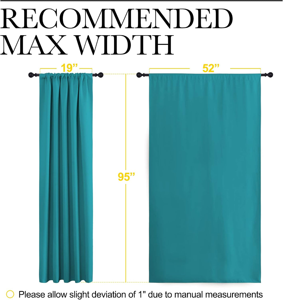 95"L x 52"W polyester curtains in Peacock Blue, alternate view 7
