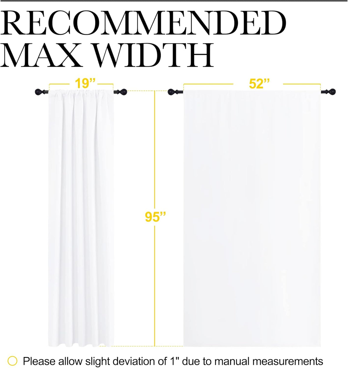 95"L x 52"W polyester curtains in Pure White, alternate view 7