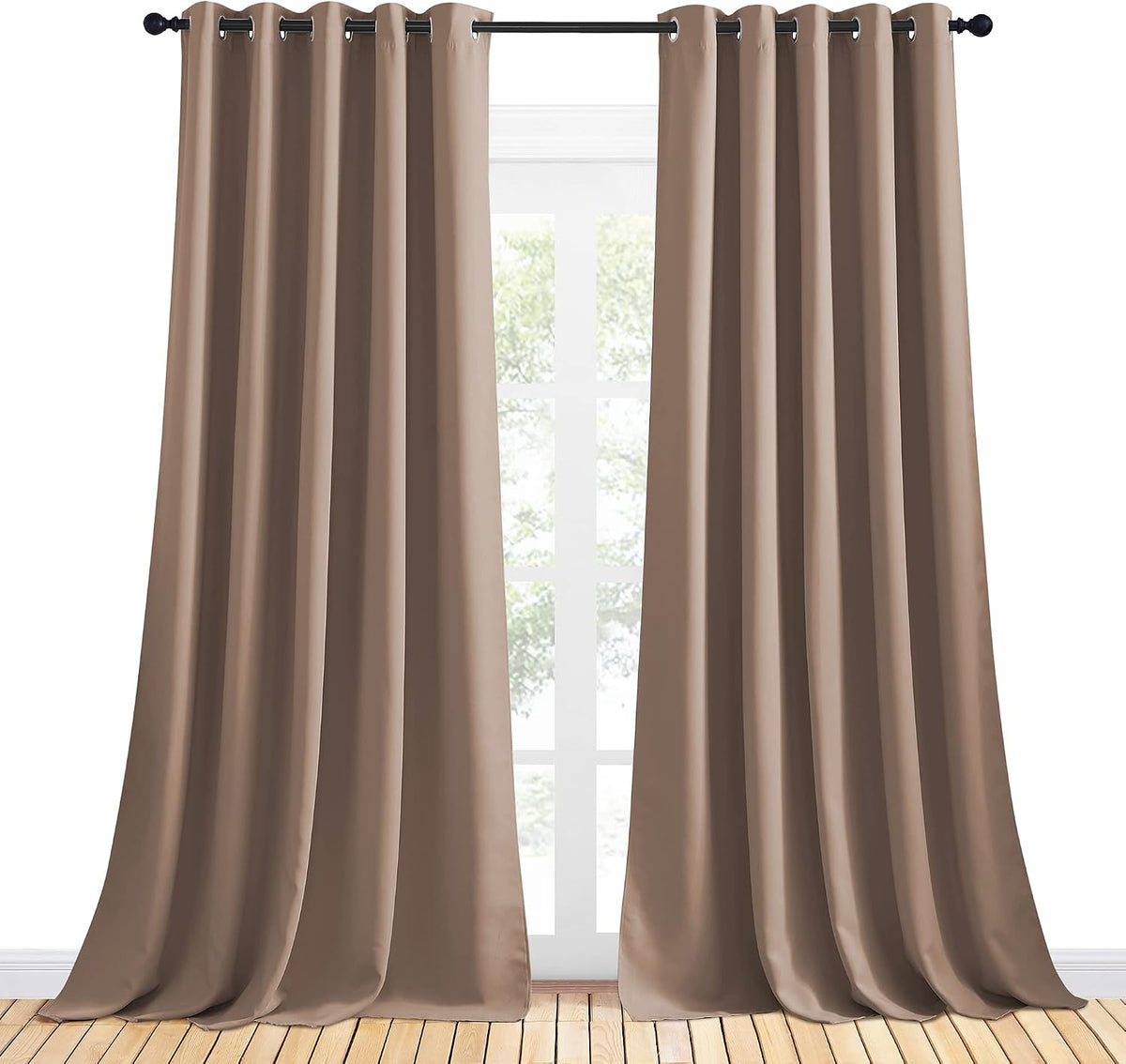 95"L x 70"W polyester curtains in Cappuccino, alternate view 2