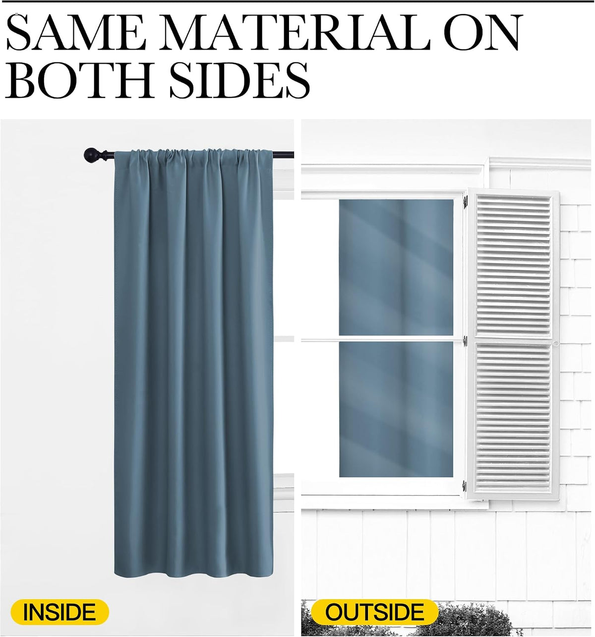95"L x 70"W polyester curtains in Smoky Blue, alternate view 6