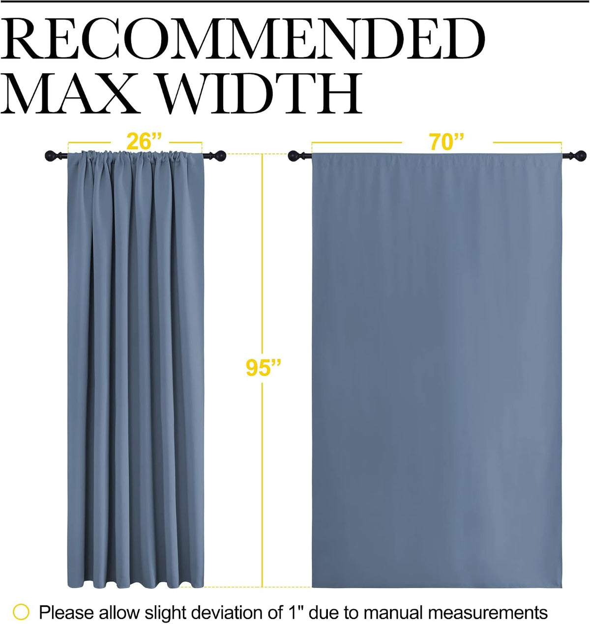 95"L x 70"W polyester curtains in Stone Blue, alternate view 7