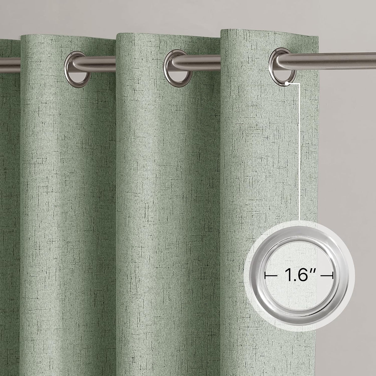 96"L x 52"W curtains in Sage Green, alternate view 8