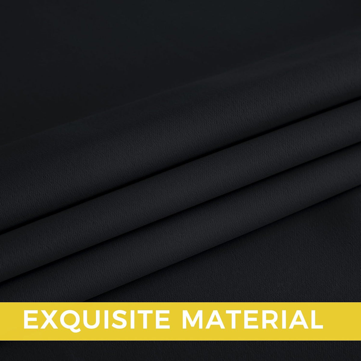 96"L x 52"W fabric curtains in Black, alternate view 5