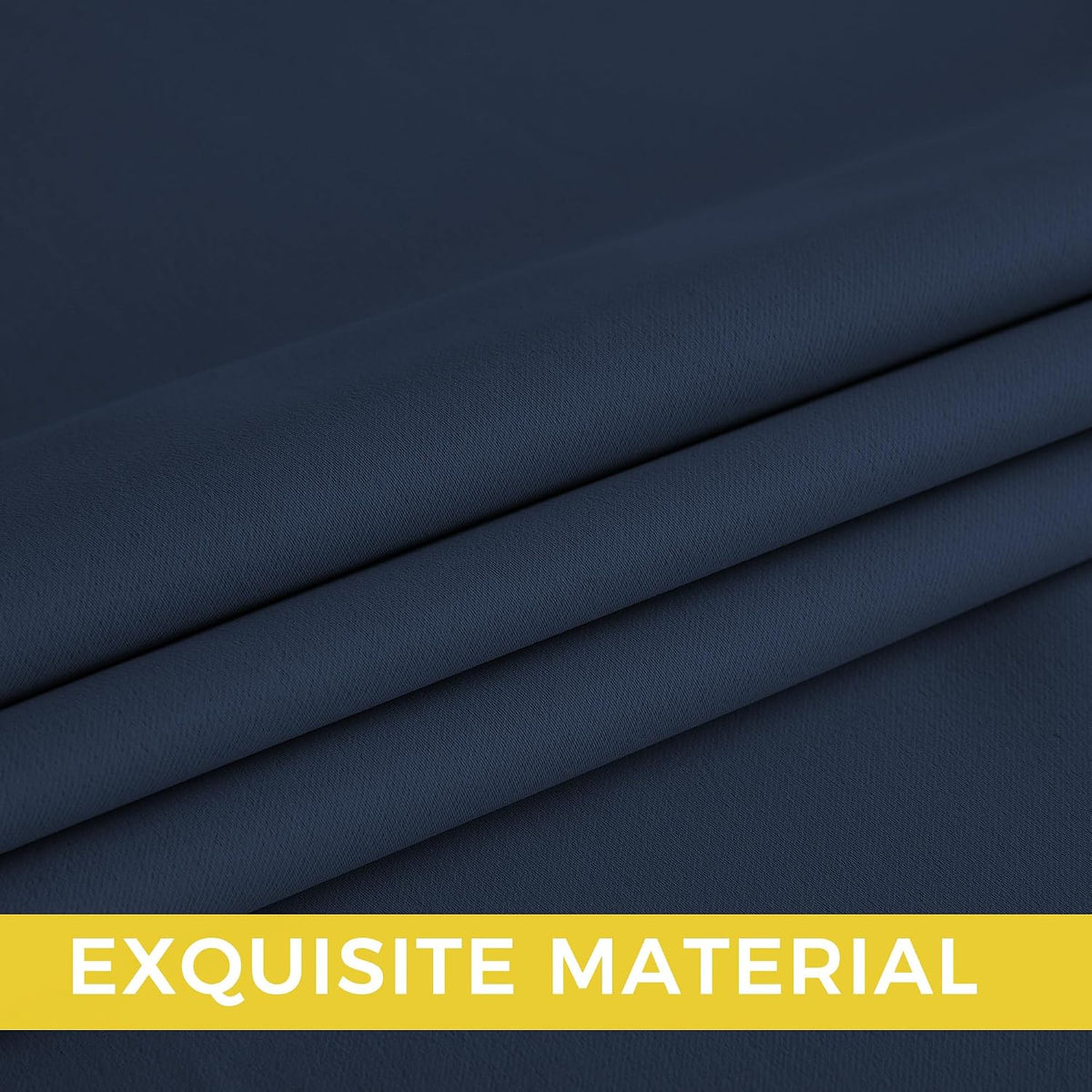 96"L x 52"W fabric curtains in Navy Blue, alternate view 6