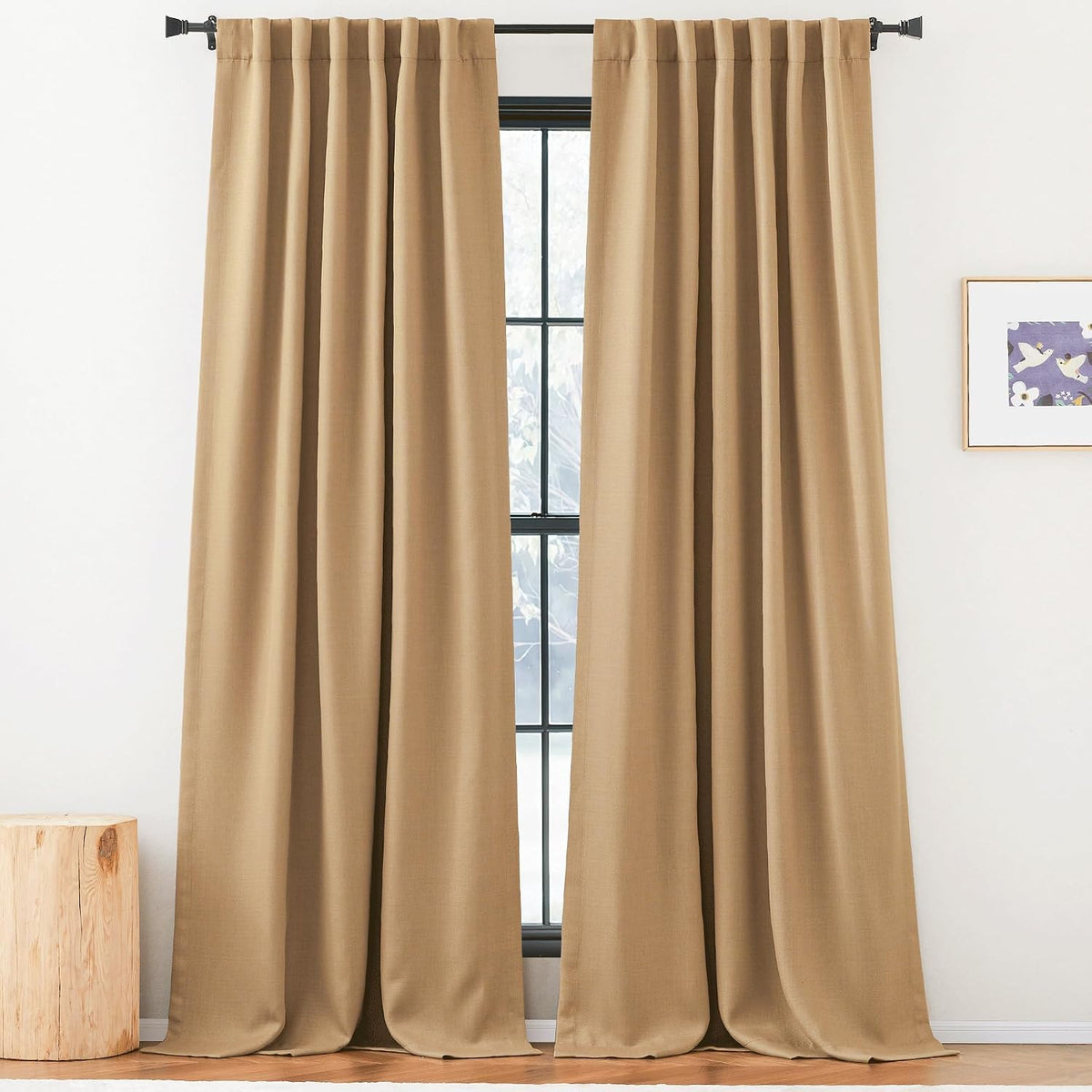 96"L x 52"W linen curtains, alternate view 3