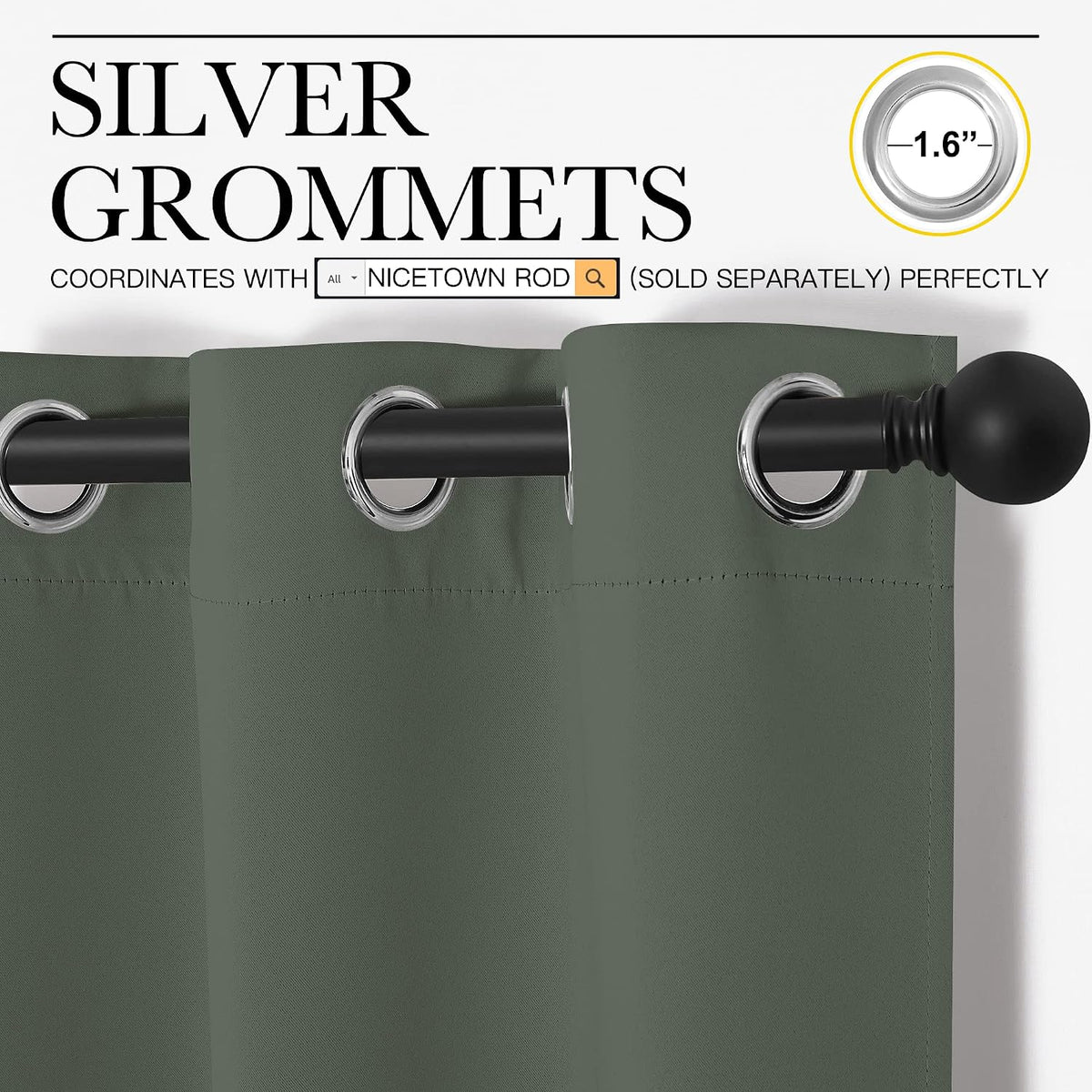 96"L x 55"W polyester curtains, alternate view 3