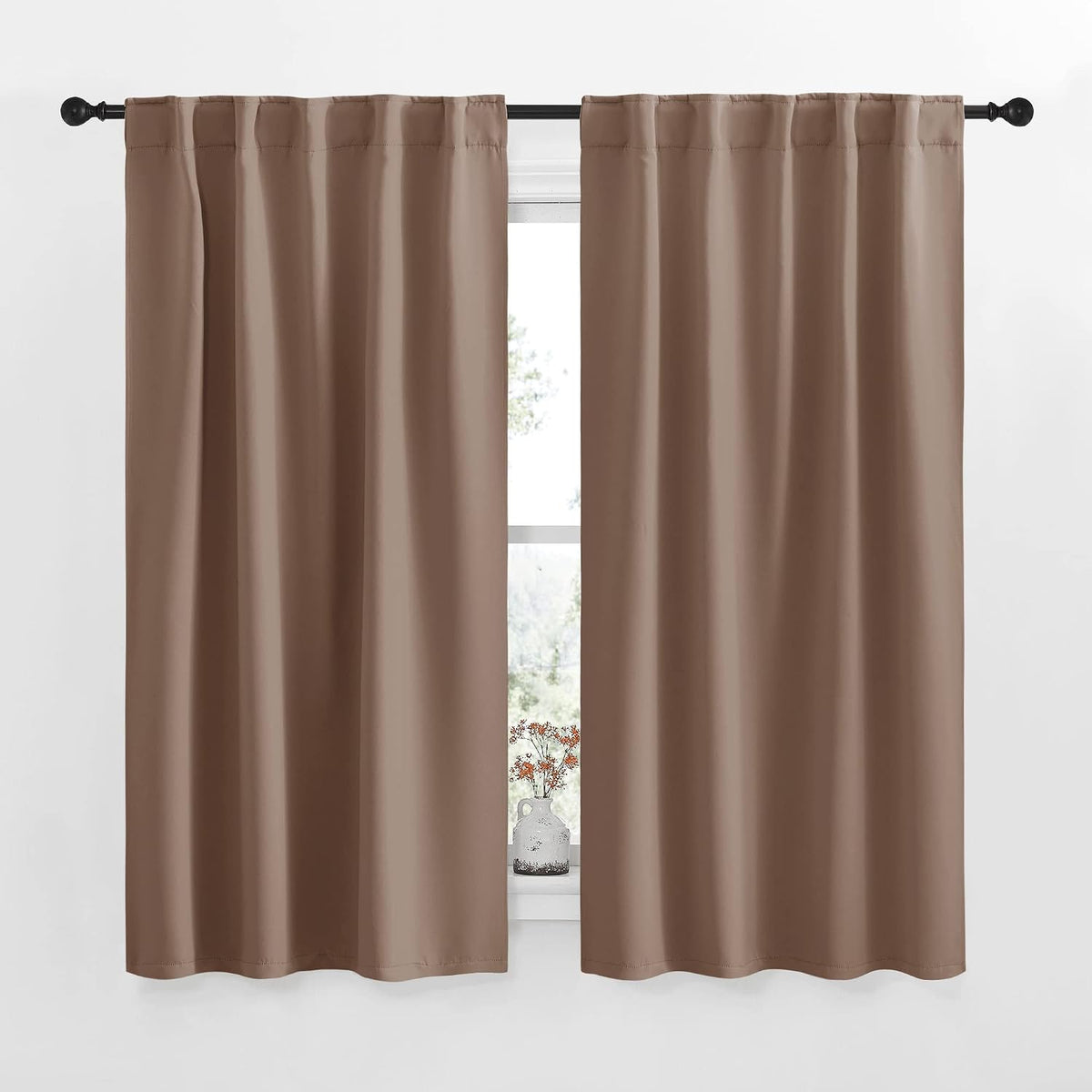 polyester curtains in Cappuccino