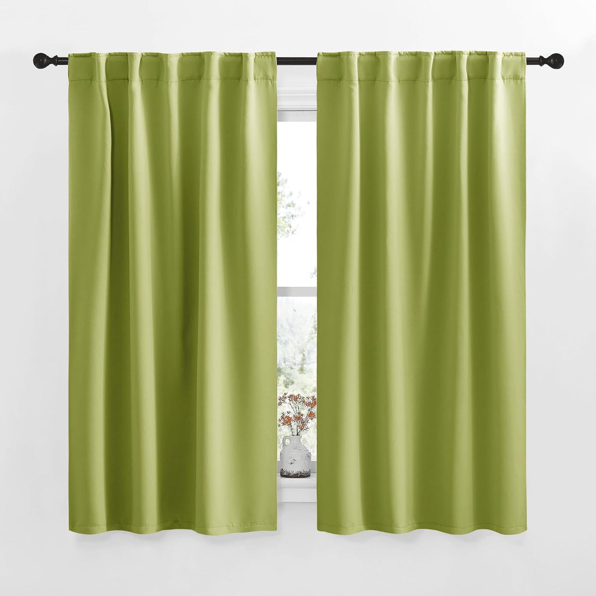 polyester curtains in Fresh Green