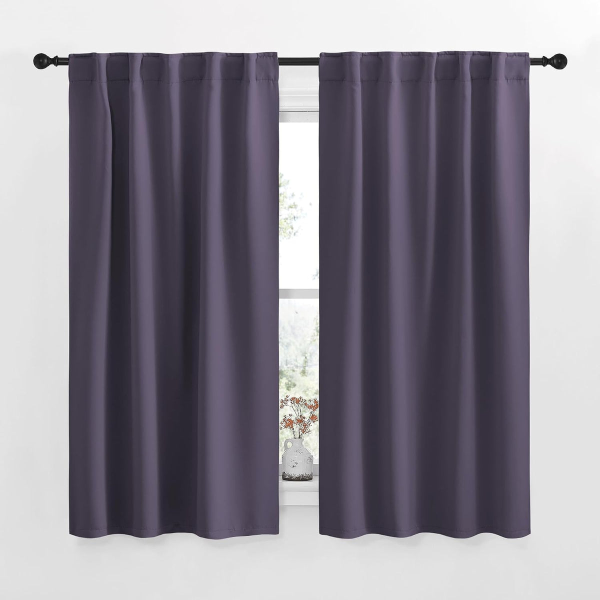 polyester curtains in Greyish Purple