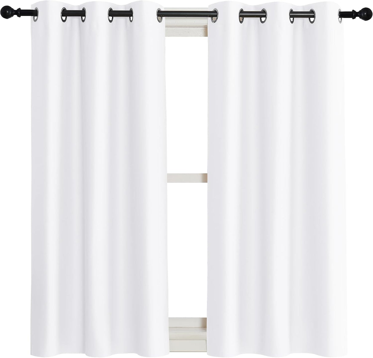 polyester curtains in Pure White, alternate view 2