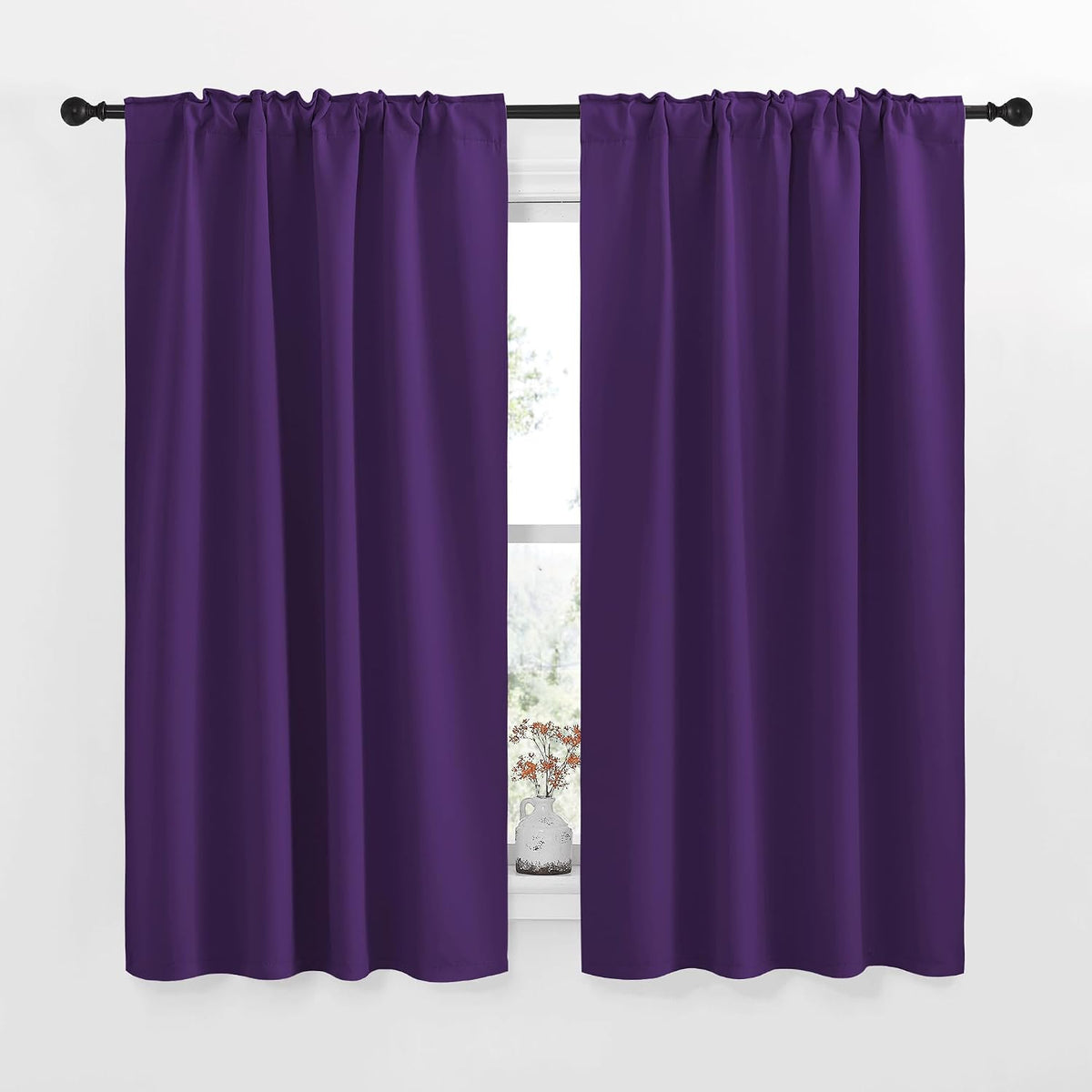 polyester curtains in Royal Purple, alternate view 2