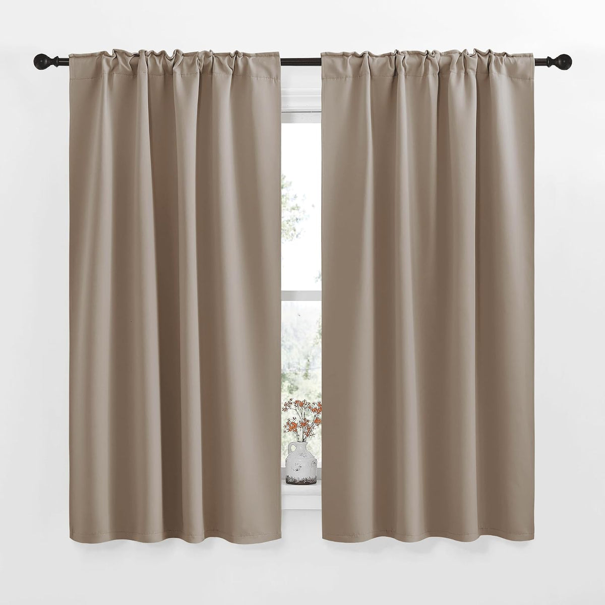 polyester curtains in Taupe, alternate view 2