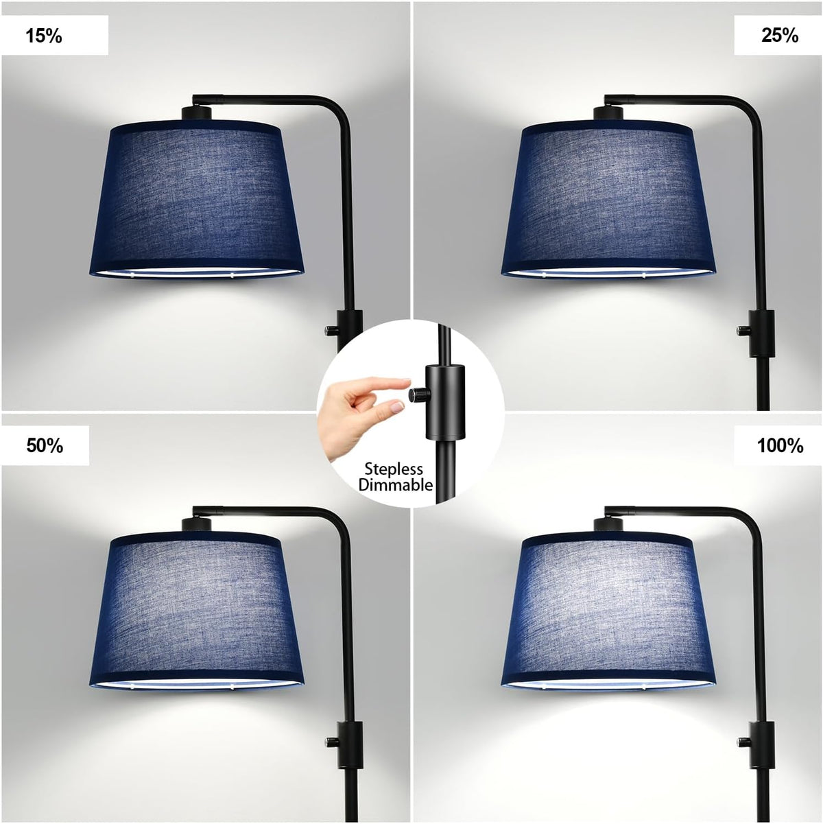 12"D x 12"W x 65"H metal floor lamps, alternate view 3
