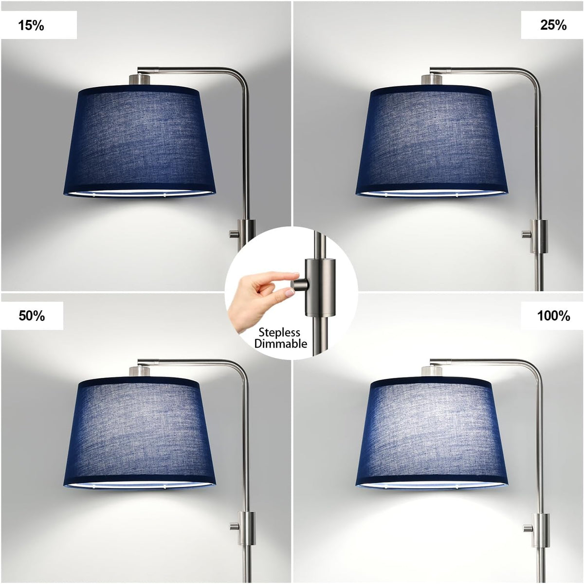 12"D x 12"W x 65"H metal floor lamps, alternate view 3