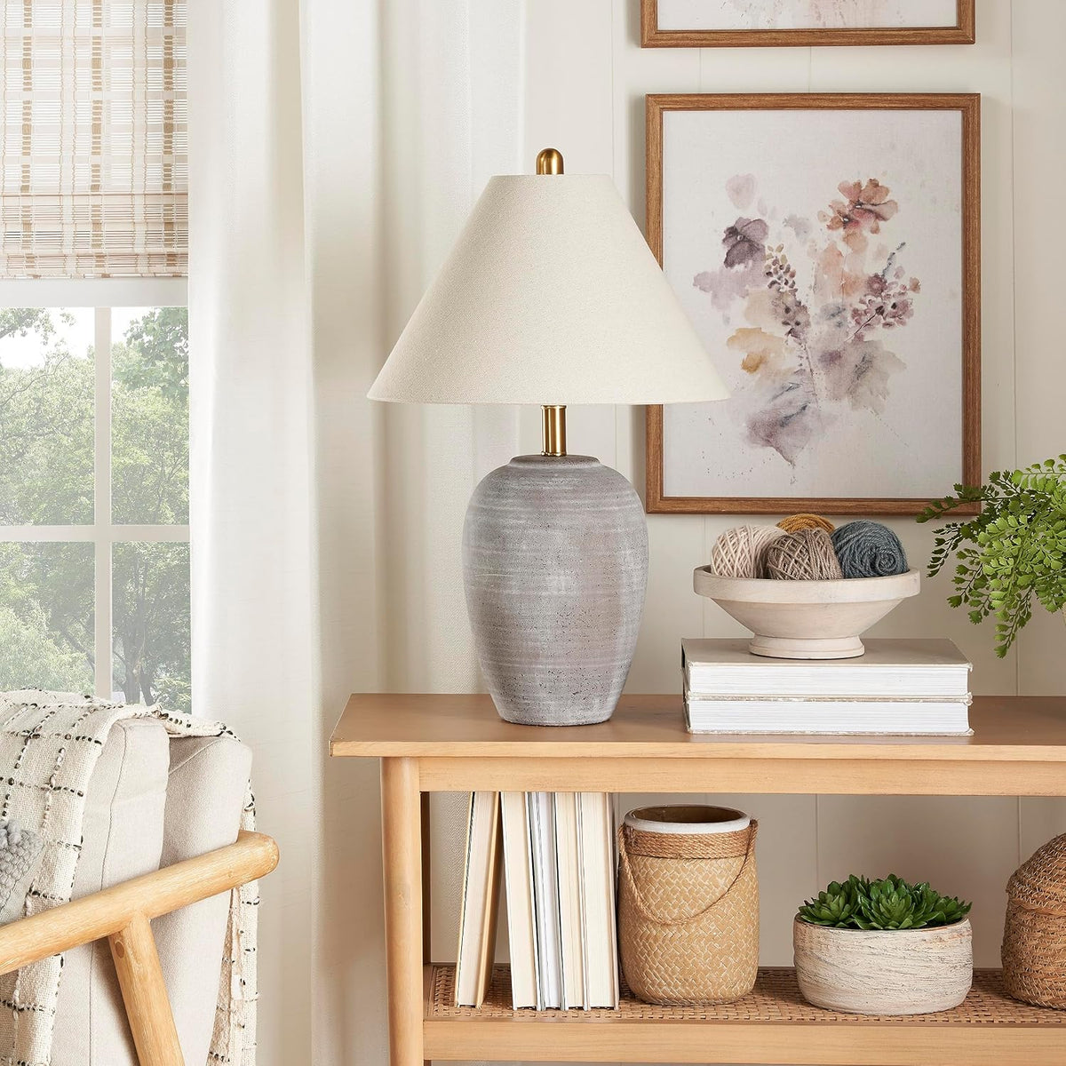 14"D x 14"W x 23"H ceramic table lamps
